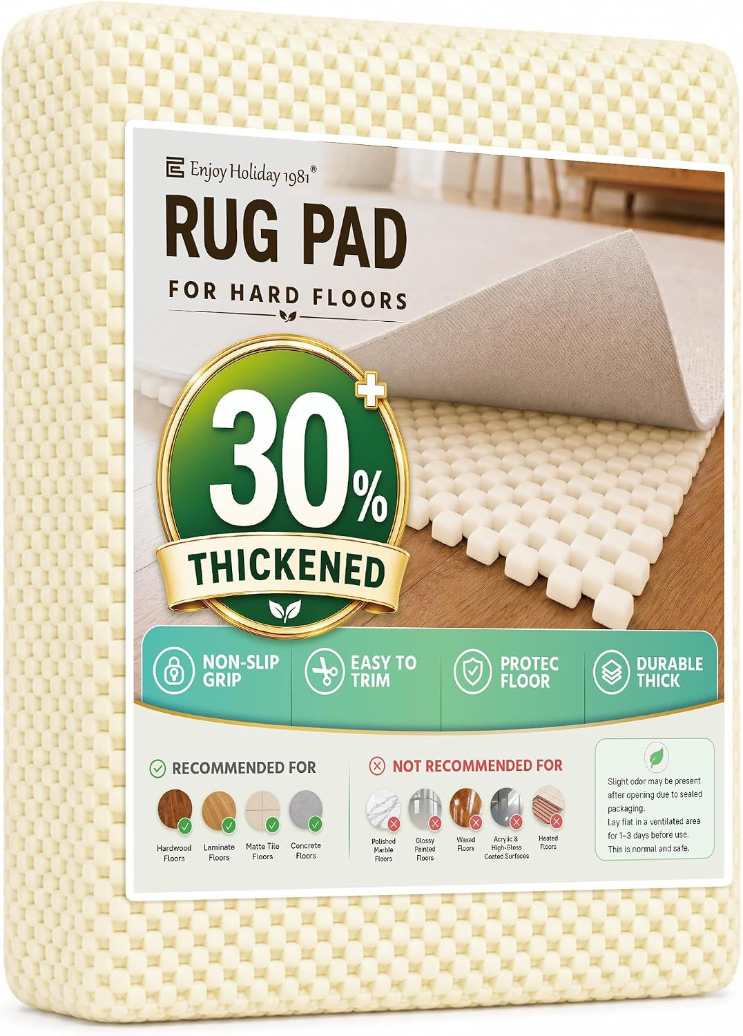 Round 4X4 Non Slip Rug Pad Grip Mat under Bedroom Living Room Area Rug Carpet an