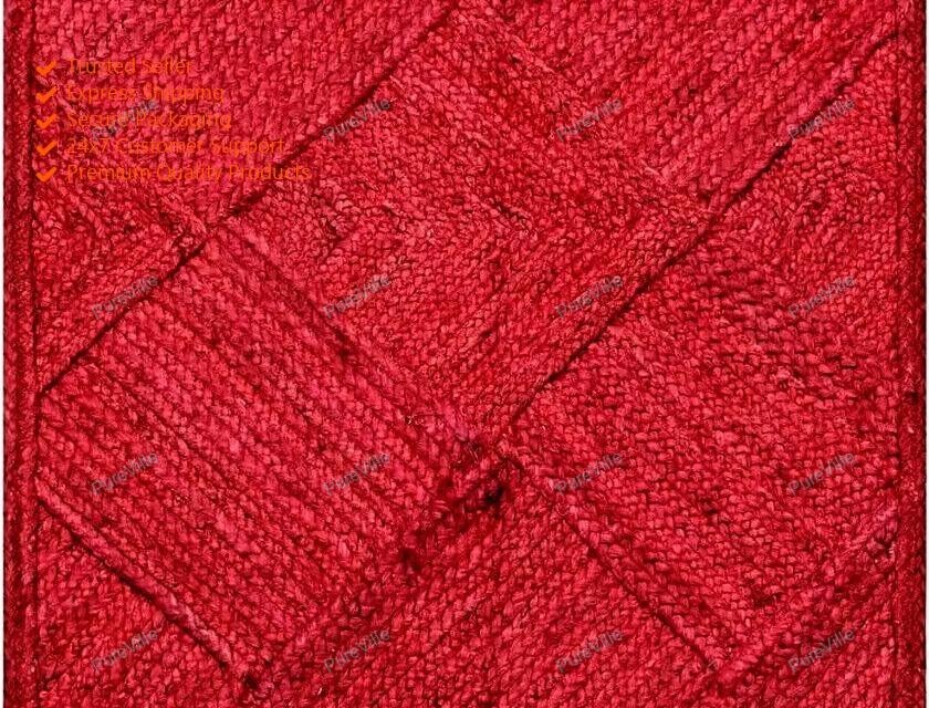4 x 7 Feet Bohemian Jute Area Rug Handmade Indian Hand Woven Carpet