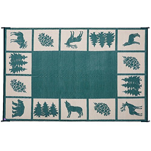 Reversible Mats 226094 Green/Beige 6′ x 9′ RV Outdoor Camping Patio Wilderness