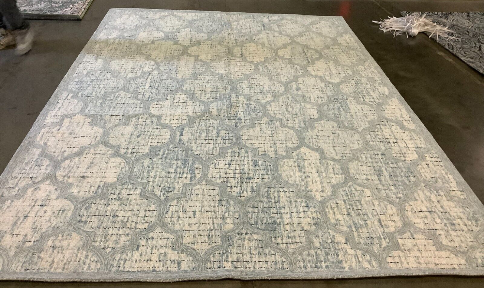 IVORY / TURQUOISE 9′ X 12′ Back Stain Rug, Reduced Price 1172667434 ABT474K-9