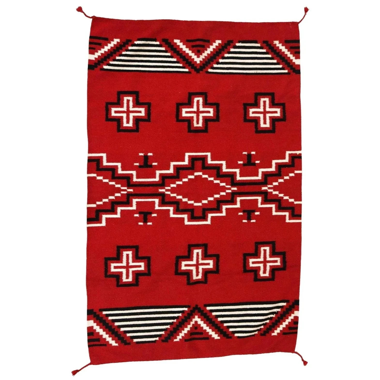 Red Navajo Kilim Wool Rug Native American Southwest style Aztec Large Area Rug