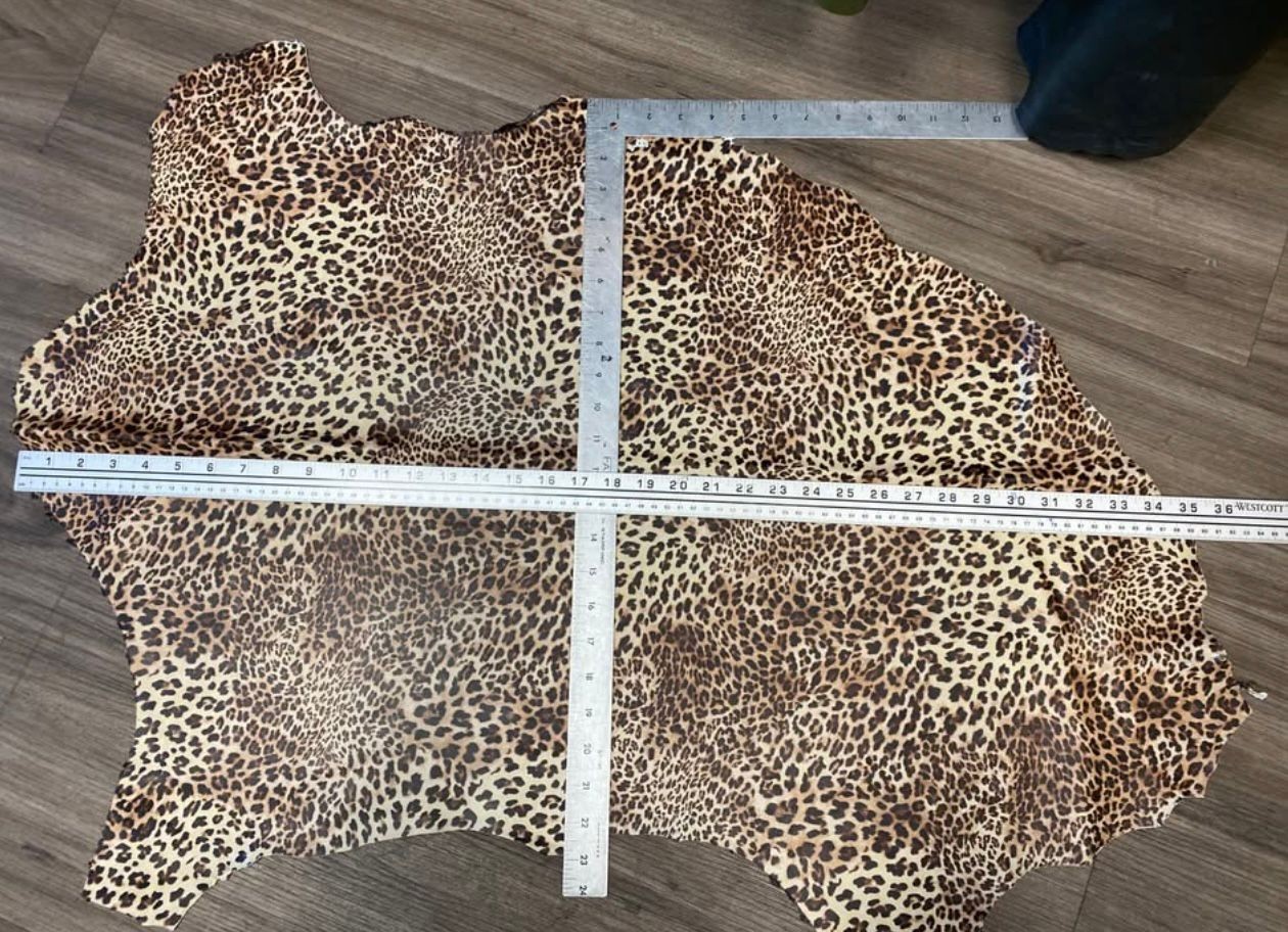 100% LAMBSKIN LEATHER GARMENT HIDE LEOPAR SKIN 48426 PRINTED