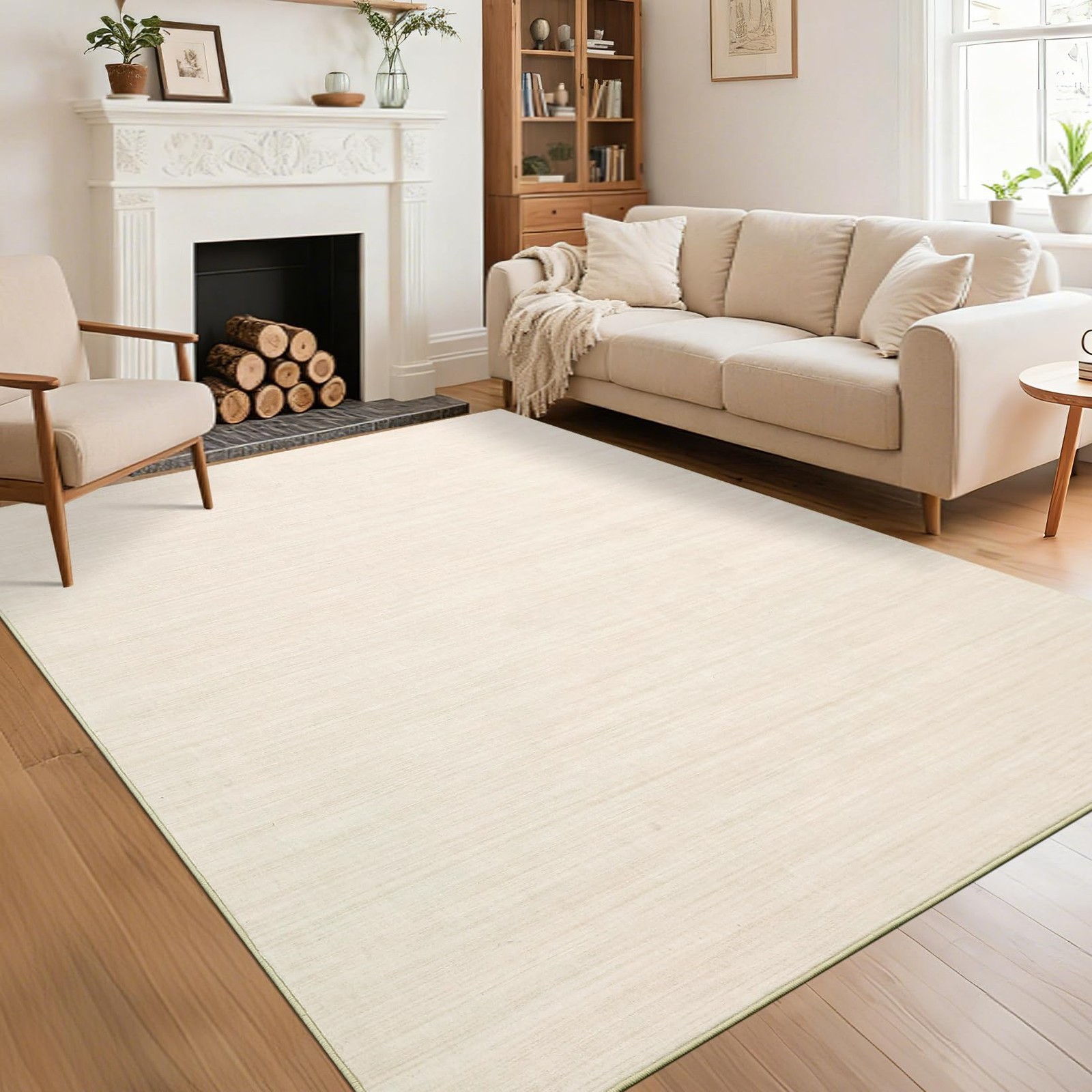 Luxloom 5X7 Area Rugs For Living Room Washable Rug Modern Rug For Bedroom Solid