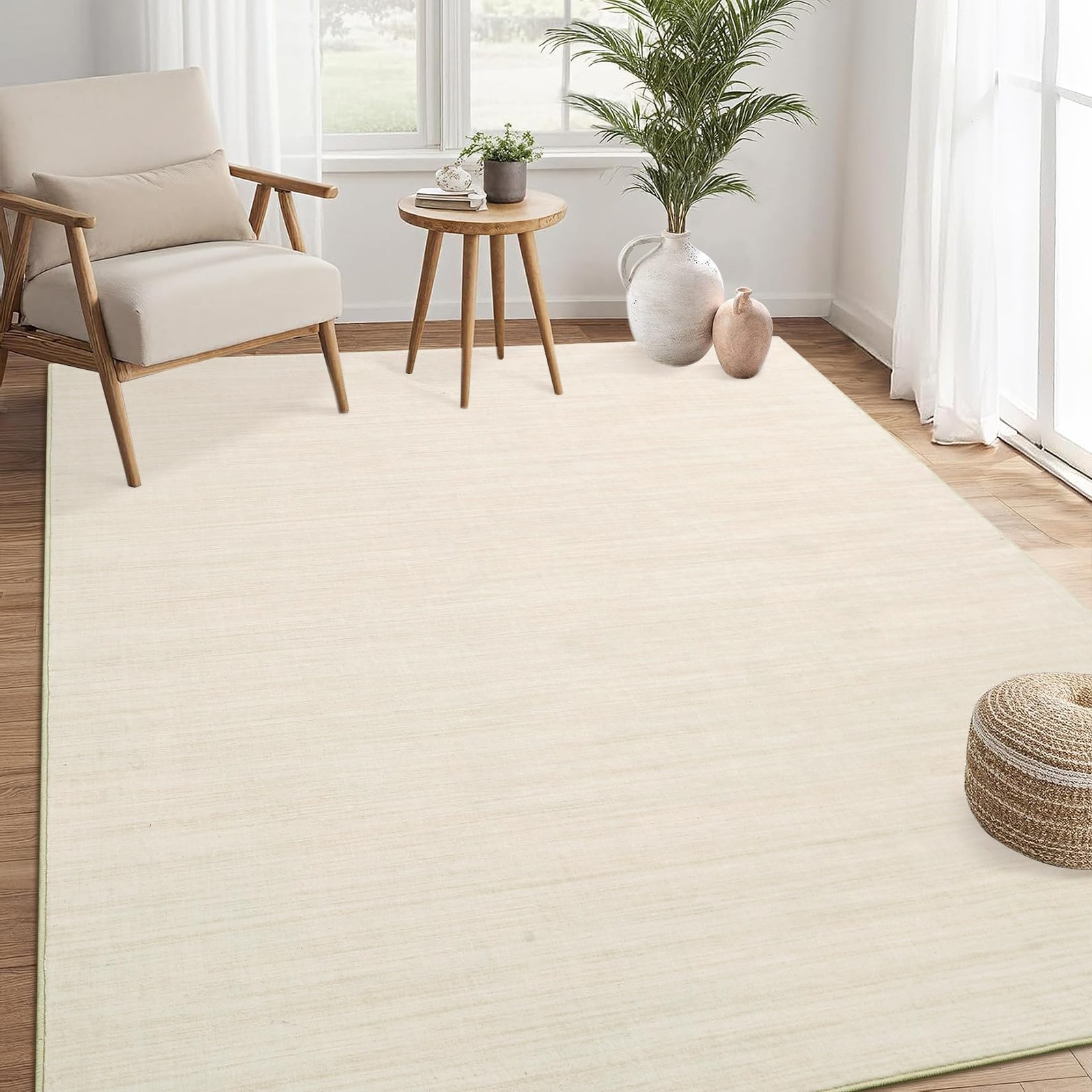 Luxloom 5X7 Area Rugs For Living Room Washable Rug Modern Rug For Bedroom Solid