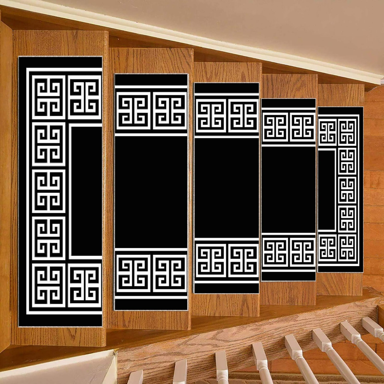 Border Stair Rug, Greece Stair Tread, Greek Key Carpet, Stair Rug, Home Decor