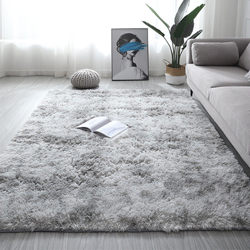 New Fluffy Living Room Rugs Anti-Slip Plush Carpet Mat Floor Bedroom Rug Pad