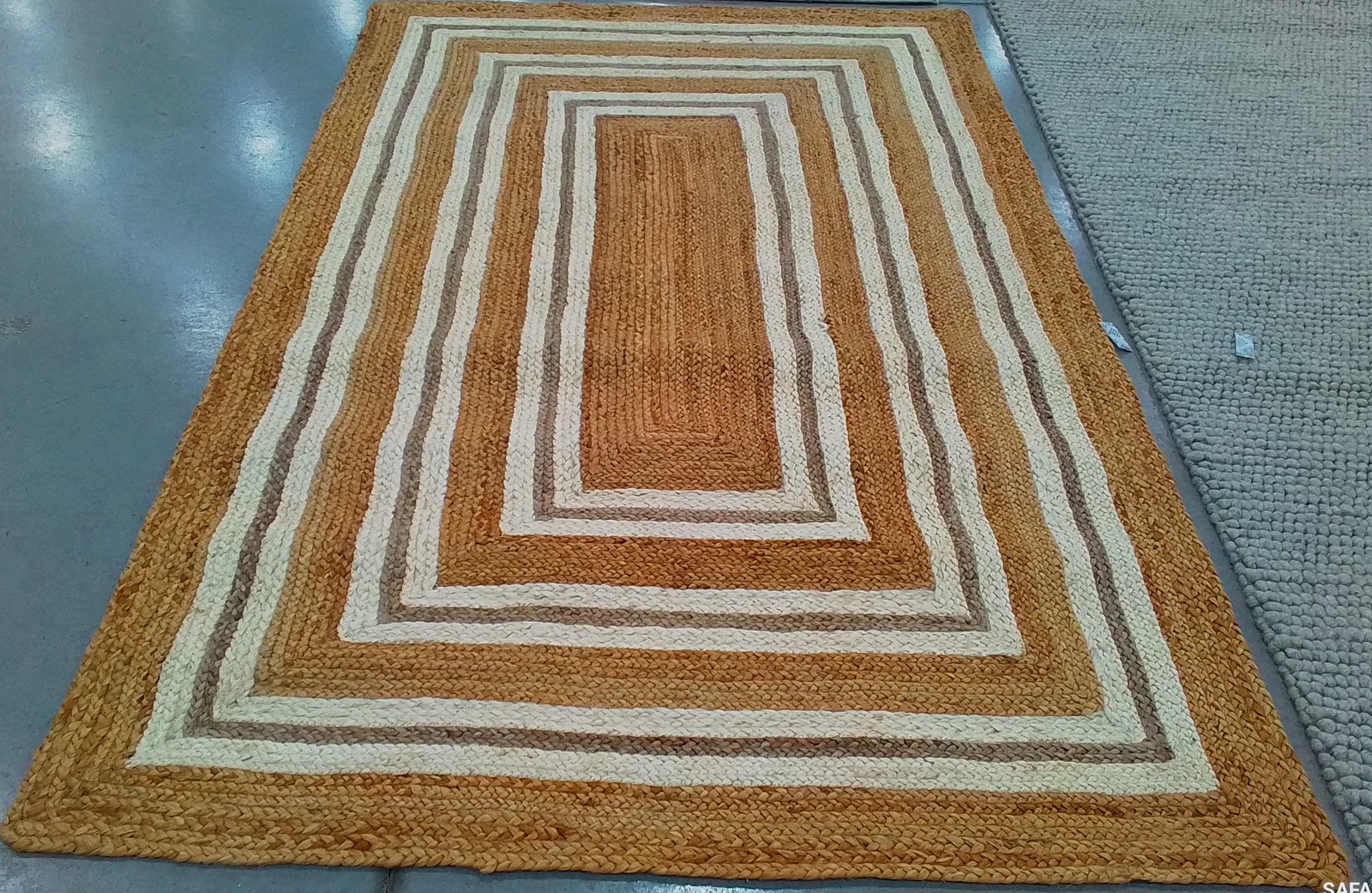 NATURAL / IVORY 5′-0″ x 8′-0″ Back Stain Rug, Reduced Price 1172792621 NF890A-5
