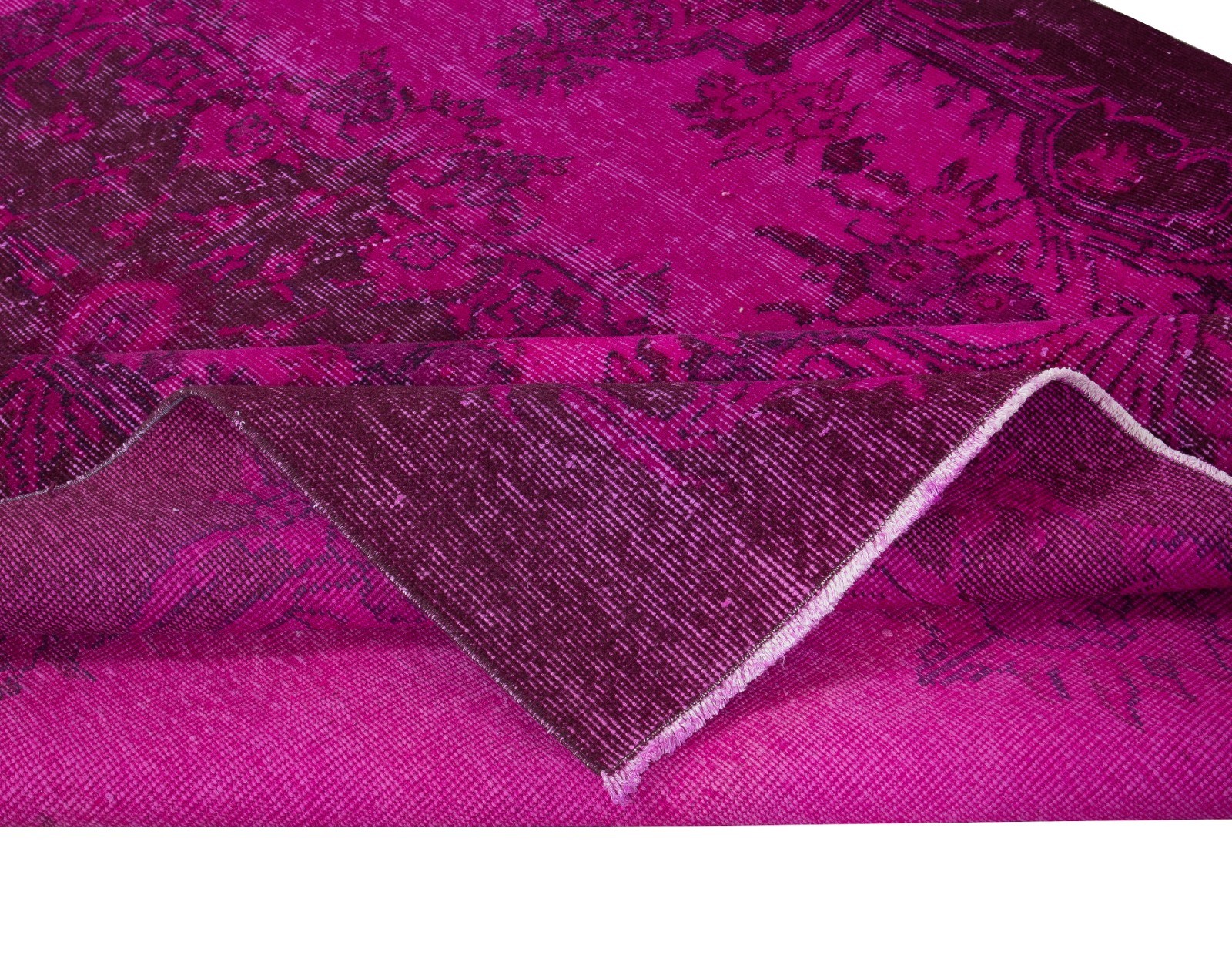 5.7×9.2 Ft Aubusson Inspired Pink Rug for Modern Interiors, Handmade in Turkey
