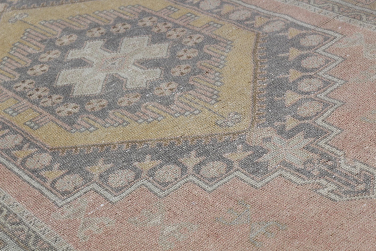 3,7×7,5 ft Turkish Vintage Rug, Area Rug, Gray Floral Rug
