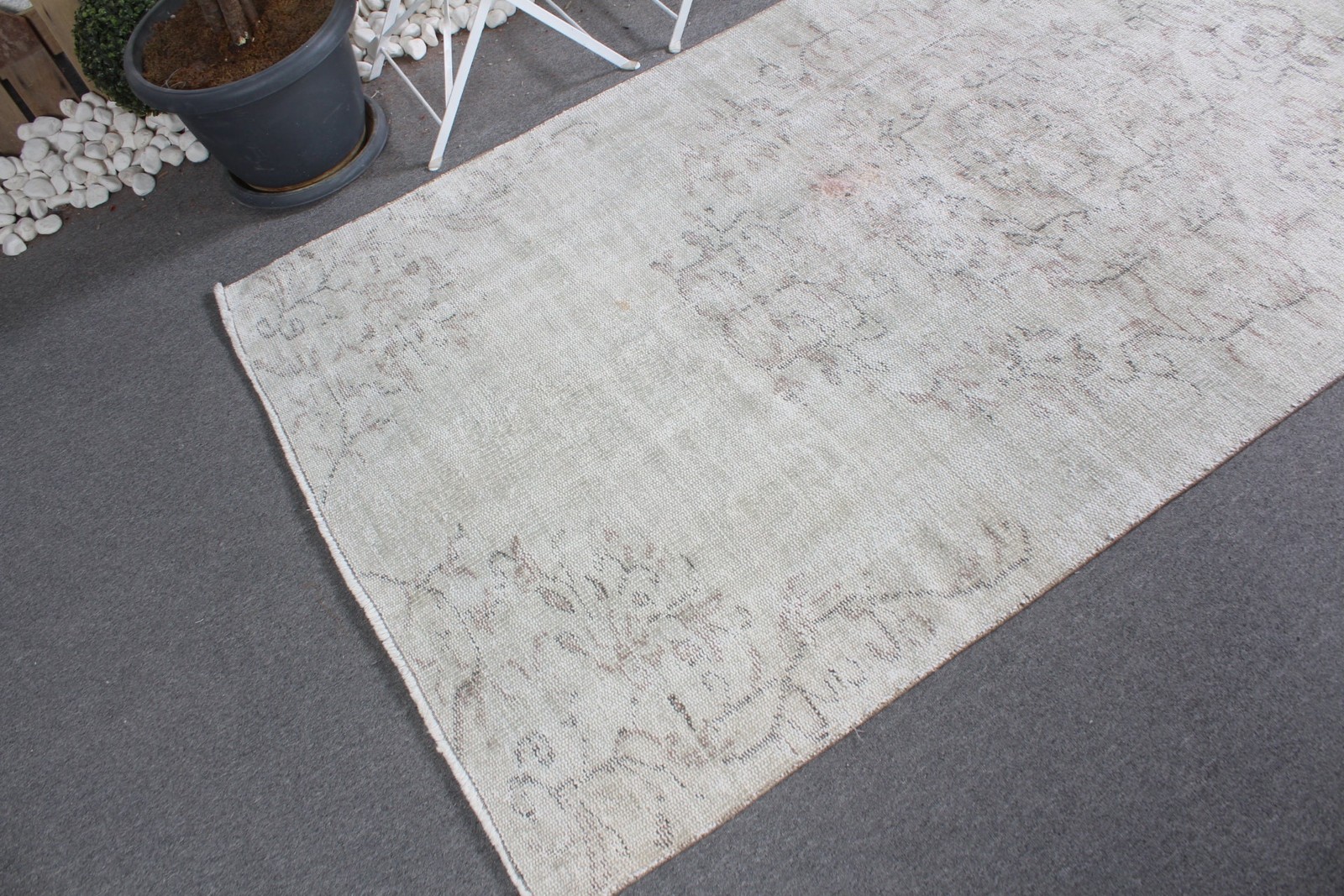 Vintage 4×7,8 ft Rug, Turkish Rug, Gray Oriental Rug Wool