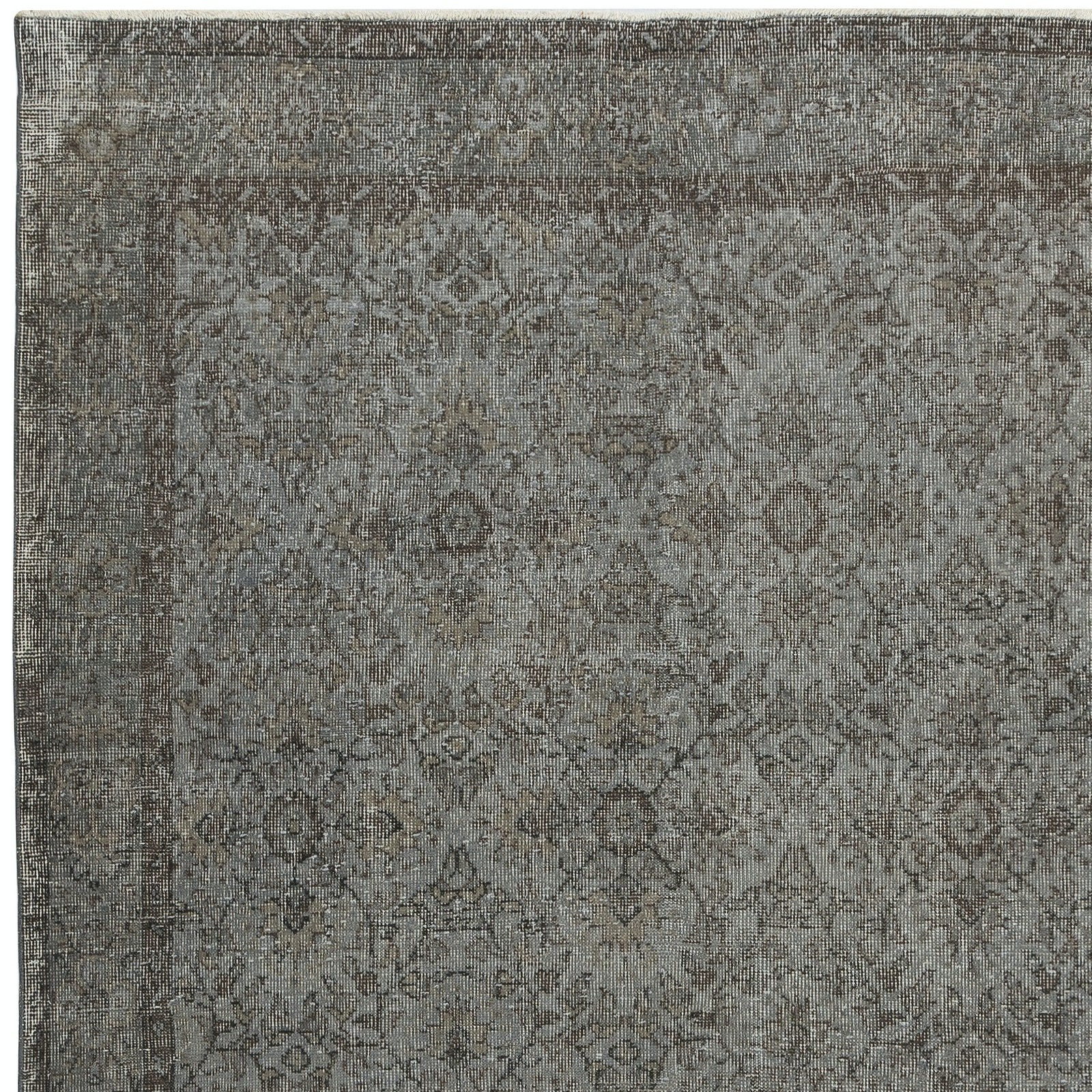 5.5×9.5 Ft Gray Handmade Turkish Rug. Vintage Carpet for Modern Interiors