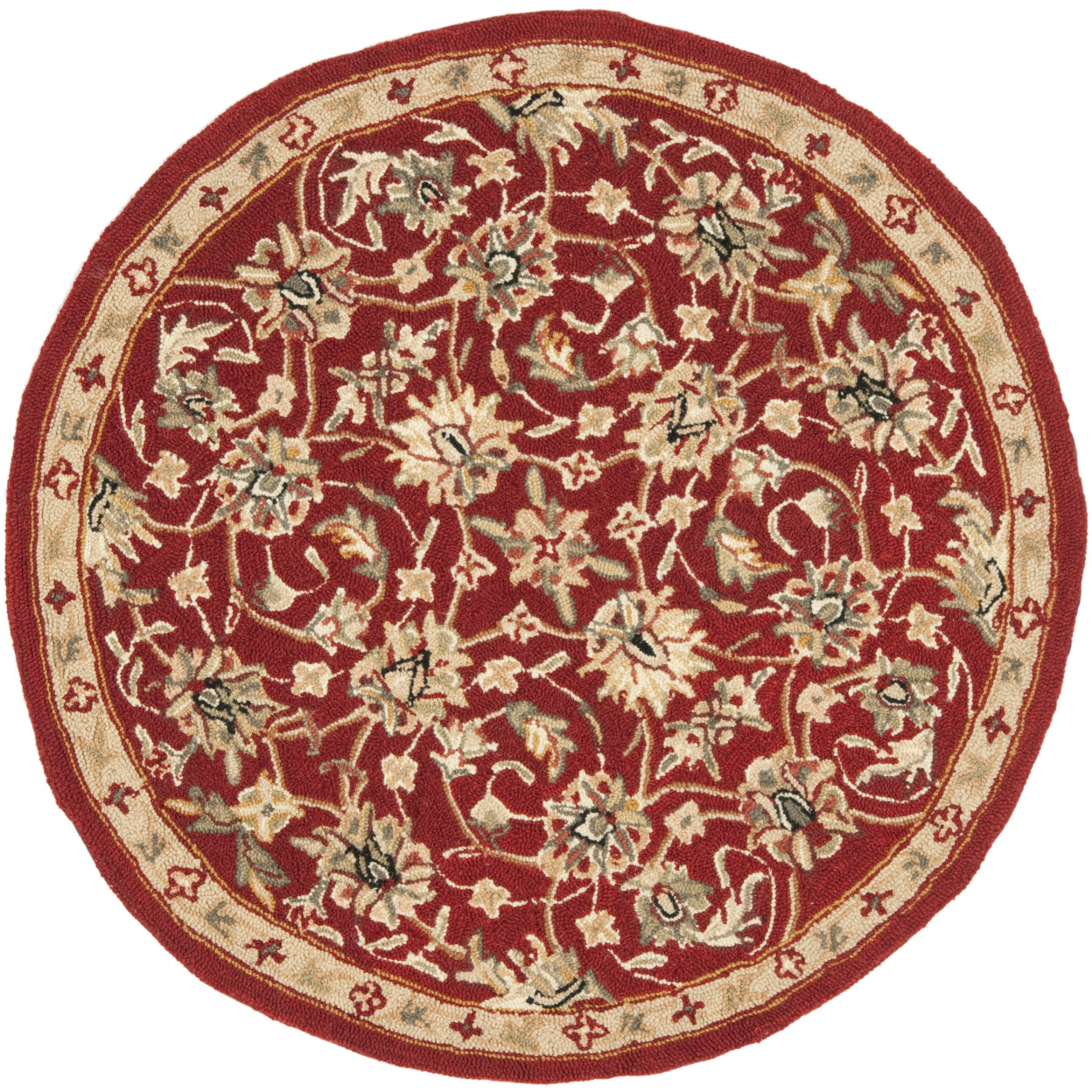 SAFAVIEH Chelsea HK78B Hand-hooked Burgundy / Ivory Rug