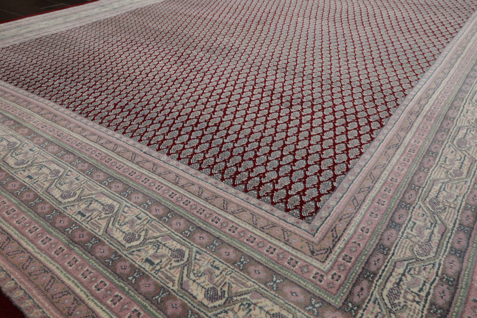 8×10 Hand Knotted New Zealand Wool Maroon Tabrizz Traditional Rug