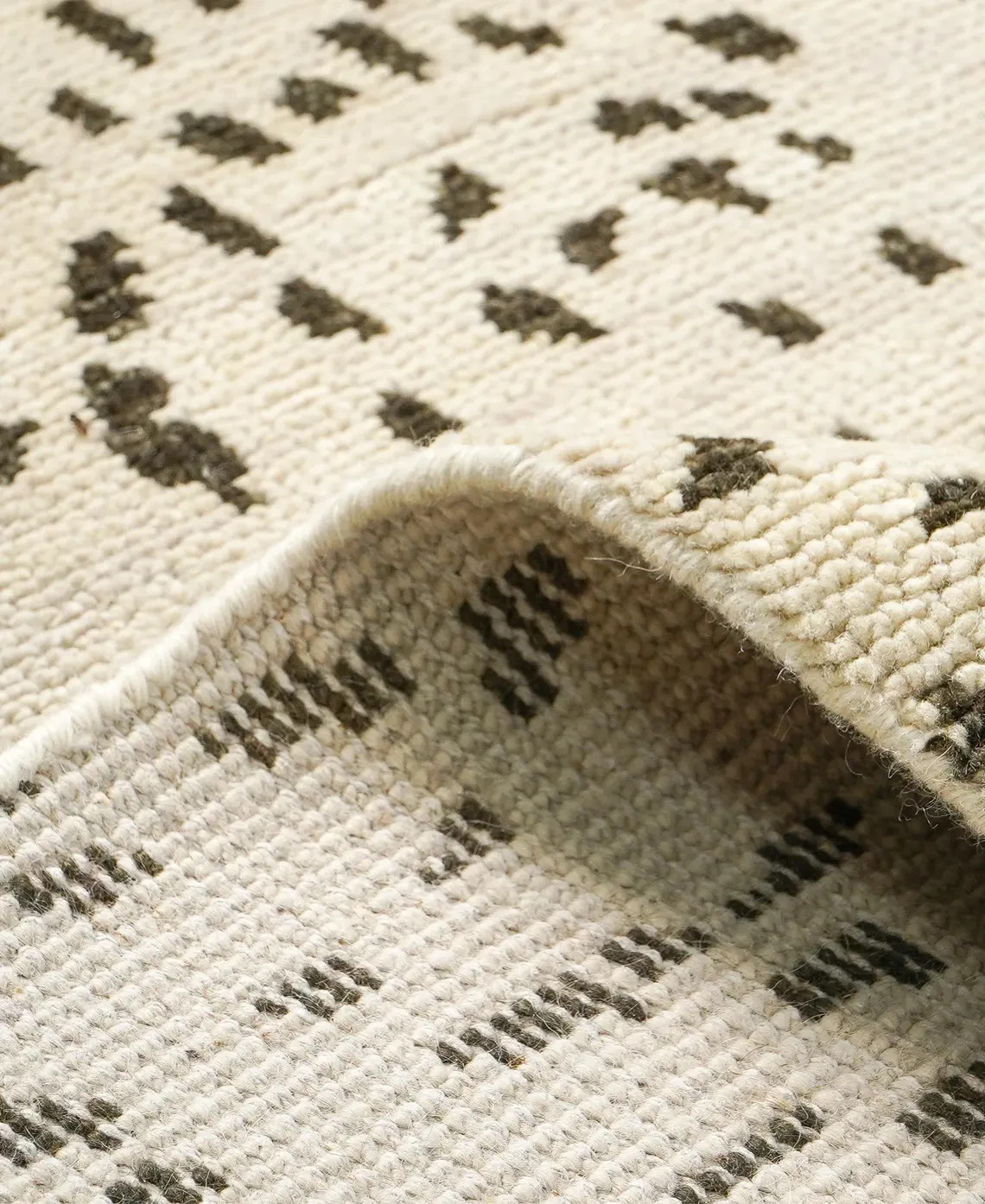 Hand Knotted Wool Rug – Abstract Leopard Print Modern Organic Cream Beige Area