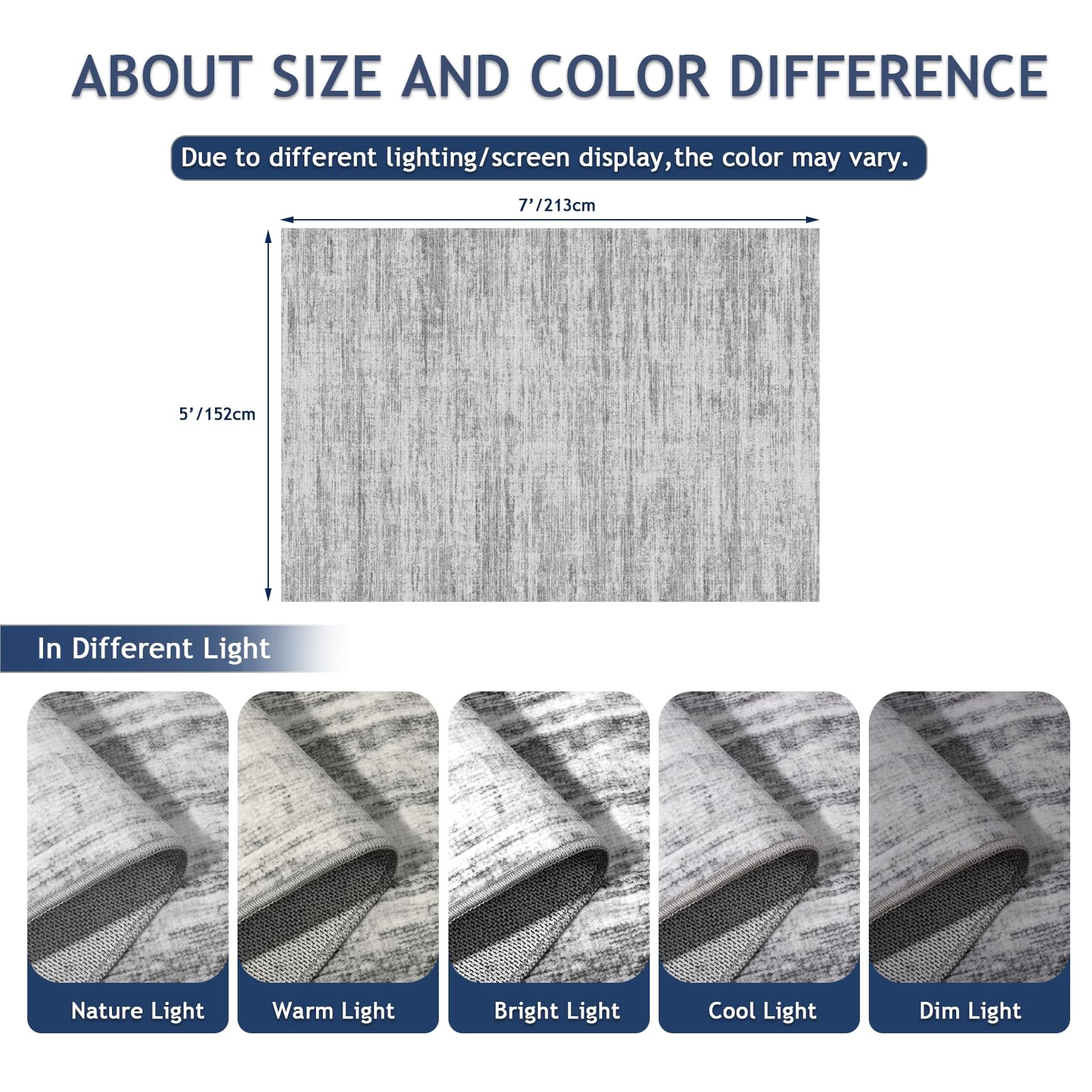 5×7 Feet Area Rugs UltraThin Washable NonSlip Low Pile Abstract Print Decor
