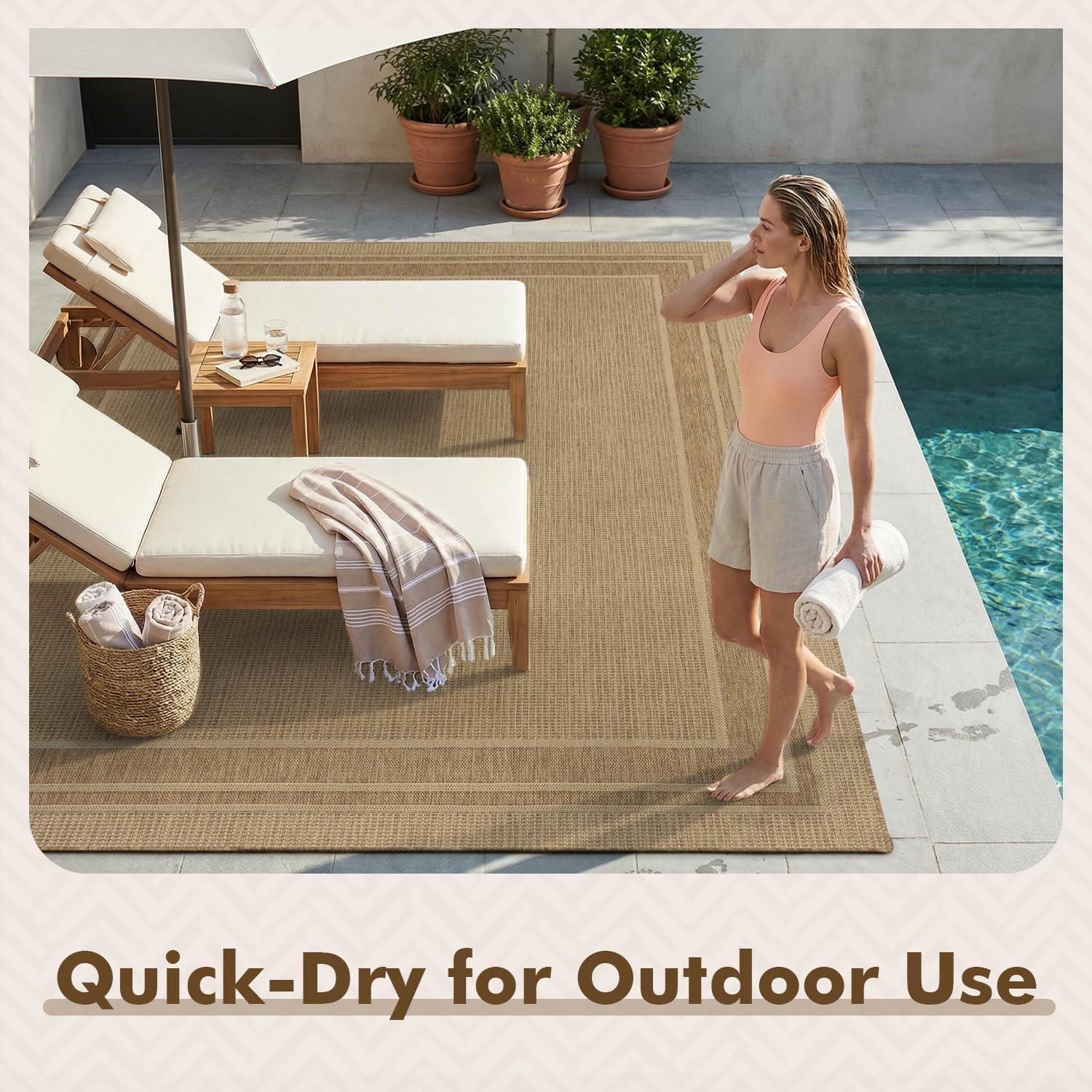 Montvoo-Outdoor Rug-Patio Rug 5X7 Ft Polypropylene Indoor Outdoor Rugs Outdoor C
