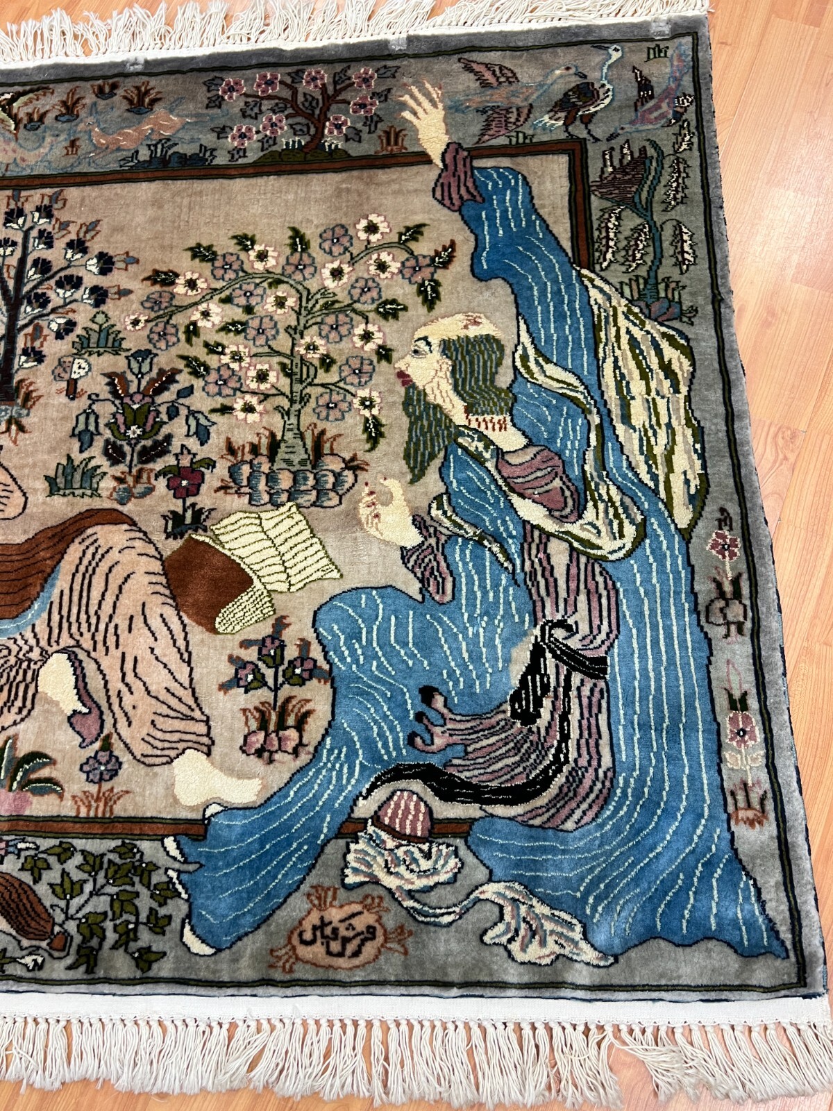 3’8″ x 5’1″ New Turkish Omar Khayyam Oriental Rug – Pictorial – Hanging Rug