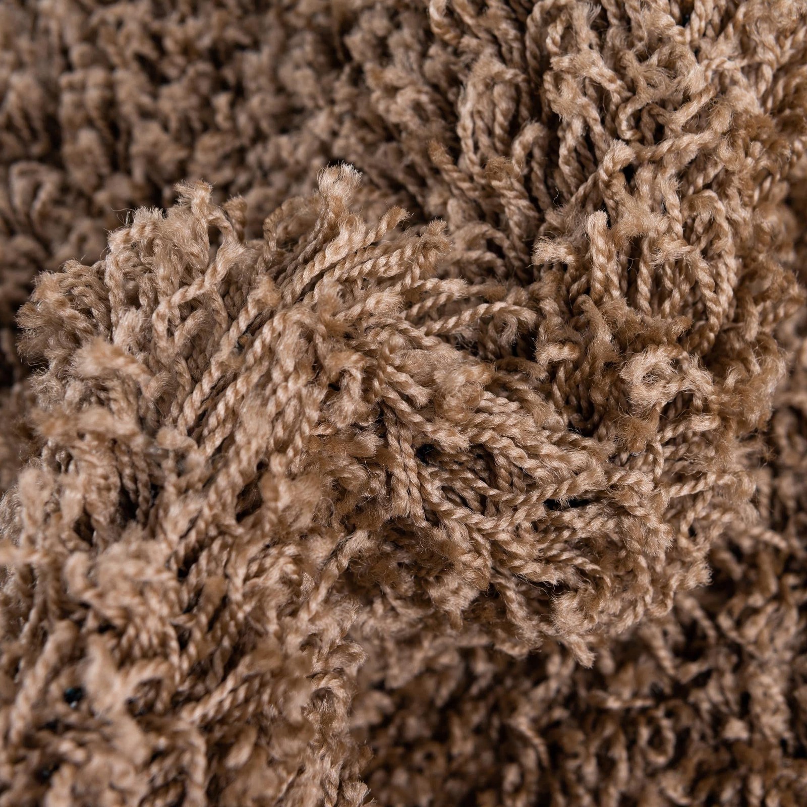 Unique Loom Solo Solid Shag Collection Area Rug 3’3″ x 5’3″ Oval Sandy Brown