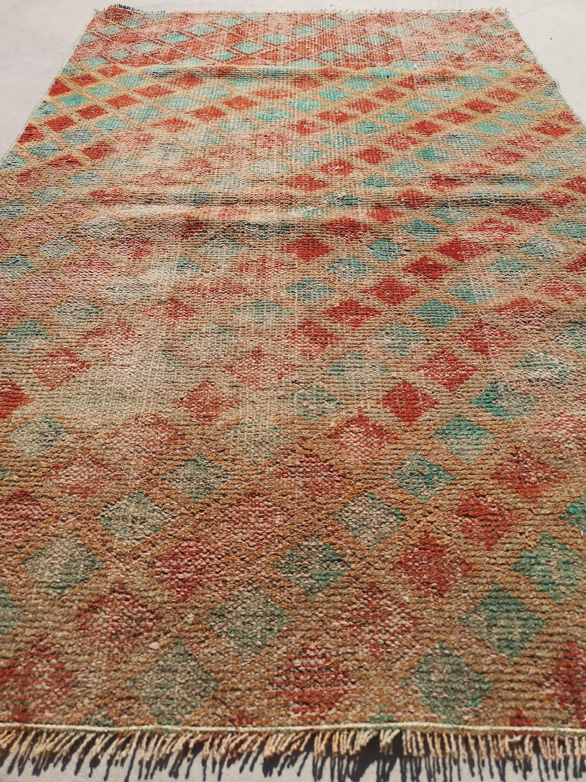 Small Turkish Wool Rug, Colorful Bath Mat (2.7 x 4.2 ft)