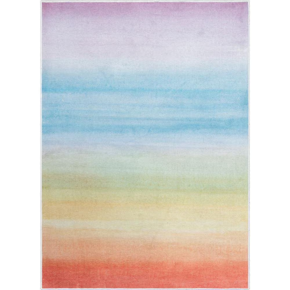 Sunrise Modern Kids Multi Color 6 Ft. X 9 Ft. Machine Washable Flat-Weave Area R