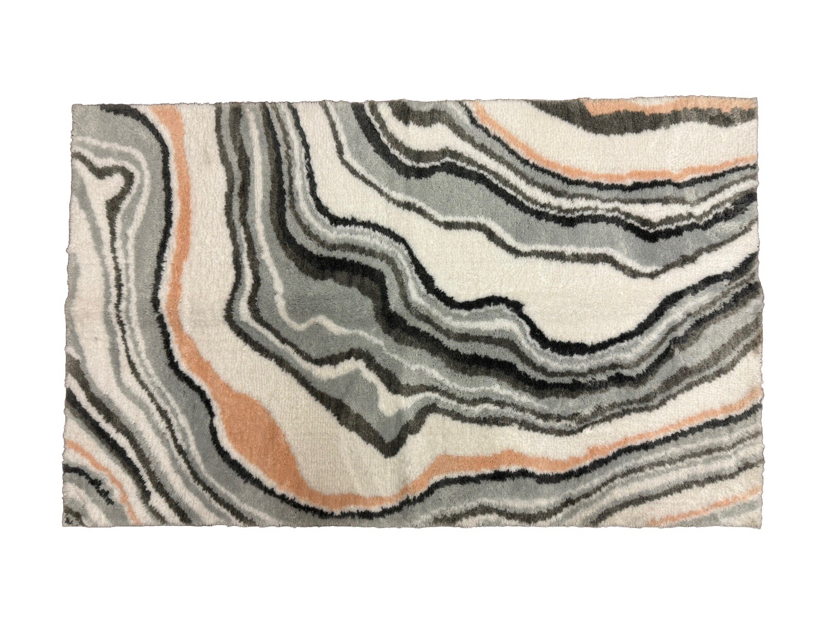 Mohawk Home Rug Pink Grey White Swirl 27″ x 44″ Soft Plush Non Skid Back