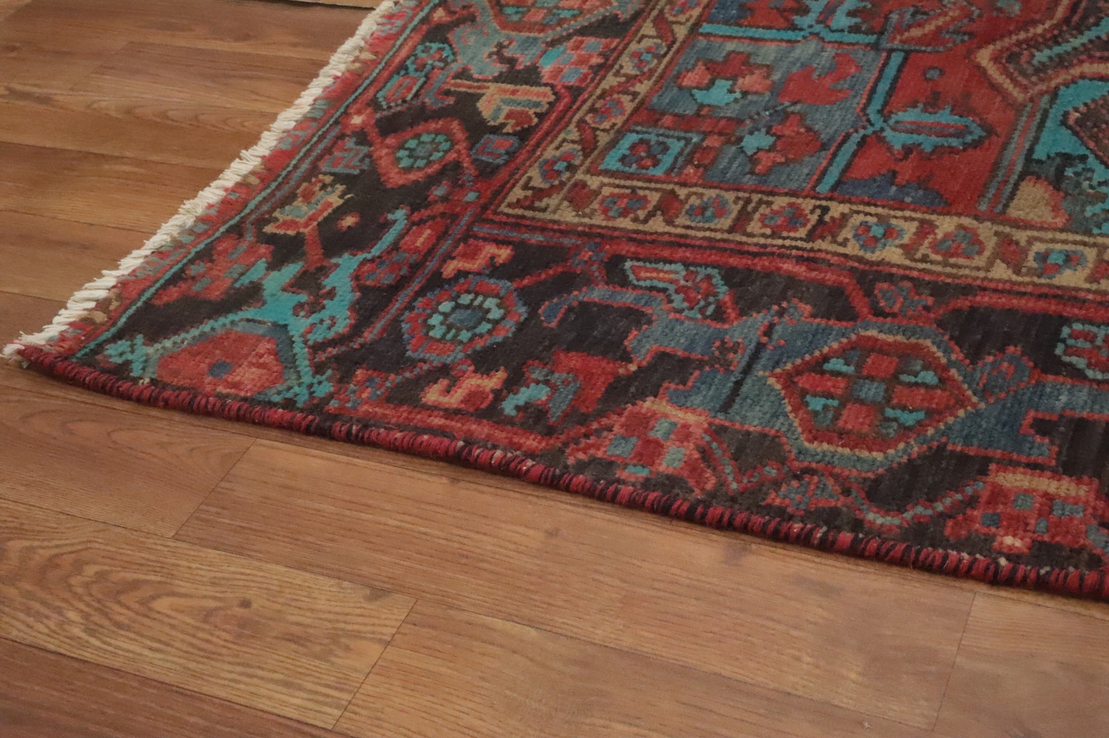 Rust Vintage Geometric Traditional Living Room Area Rug 7×11 ft Hand-knotted