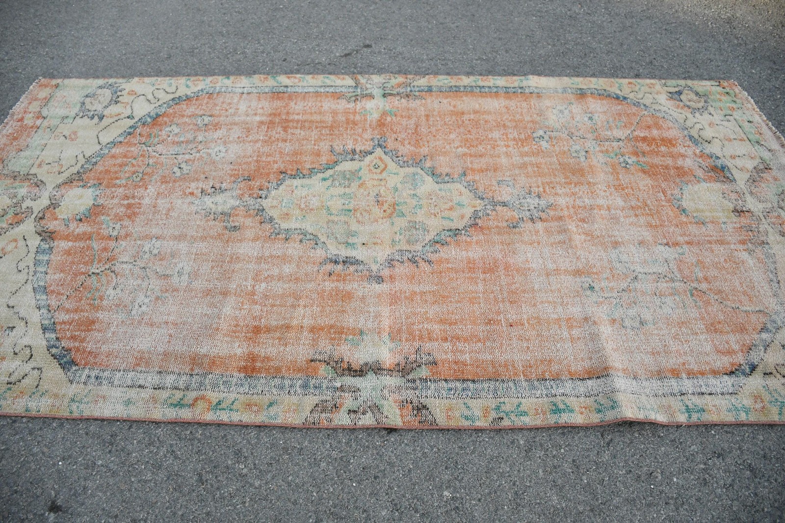 Turkish Rug, Large 5,1×9,6 ft Rug, Orange Handmade Rug