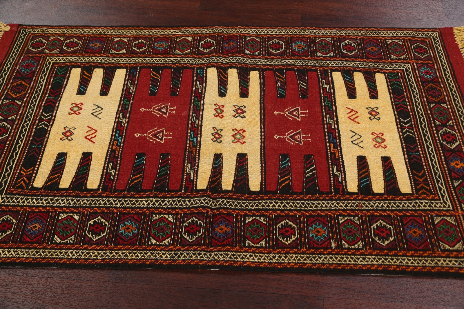 Geometric Traditional Sumak Kilim Hand-woven Area Rug Tribal Oriental Carpet 3×6