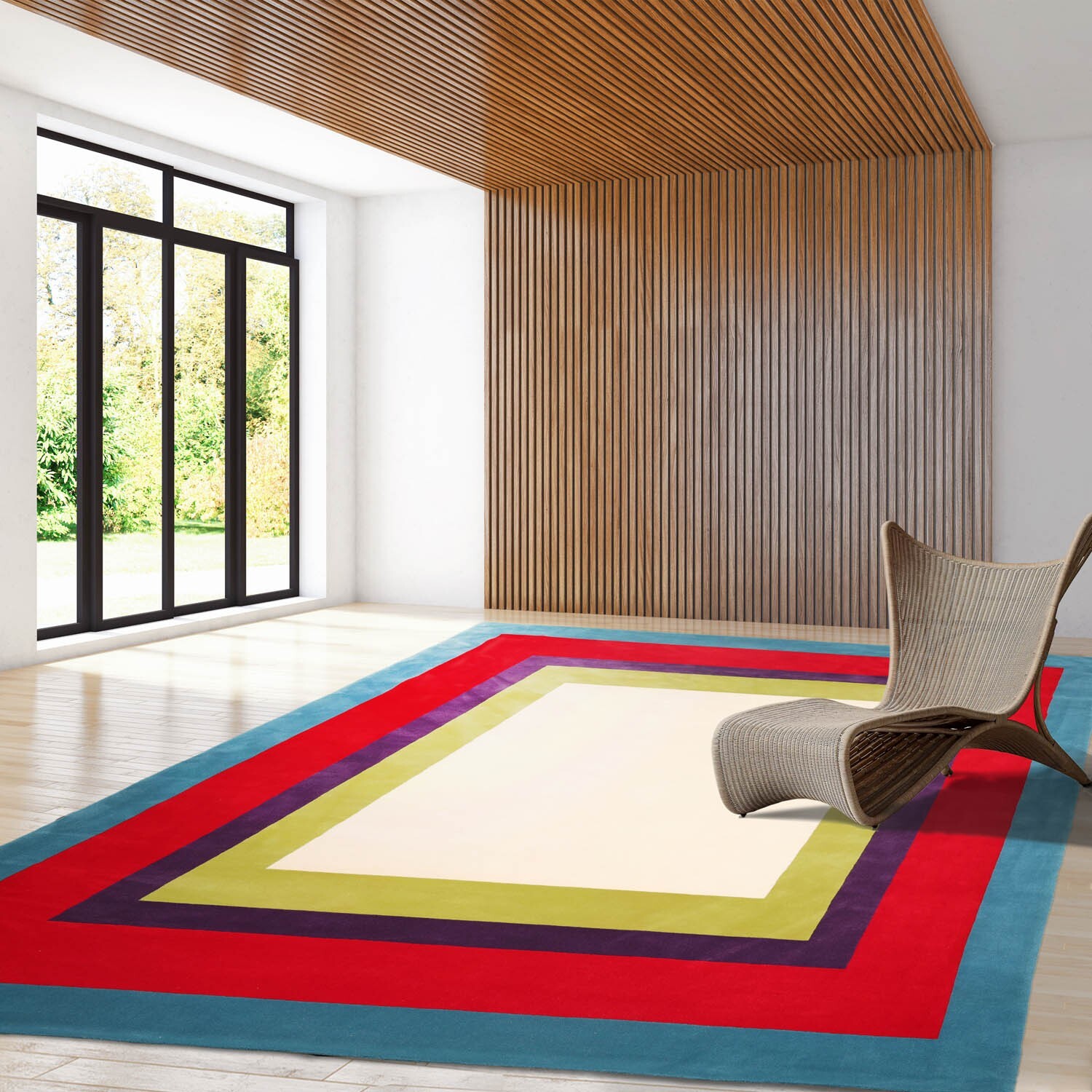 Modern 100% New Zealand Wool Oriental Area Rug 8′ x 13′