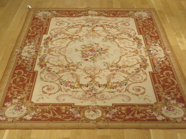 Fine French Hand Woven Aubusson Design Needdlepoint Rug 6×9