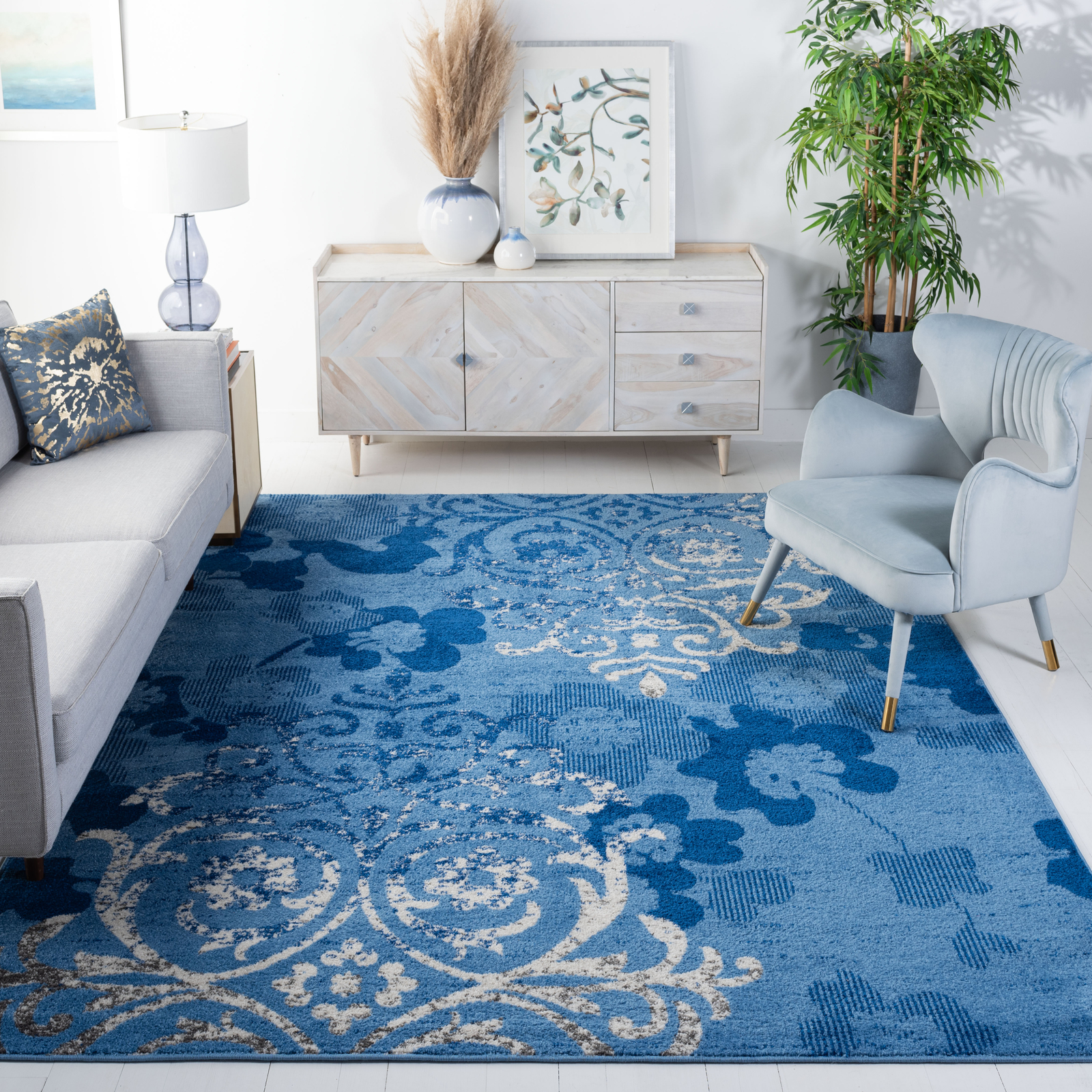 Safavieh Adirondack LIGHT BLUE / DARK BLUE 11′ X 15′ Area Rug – ADR114F-1115