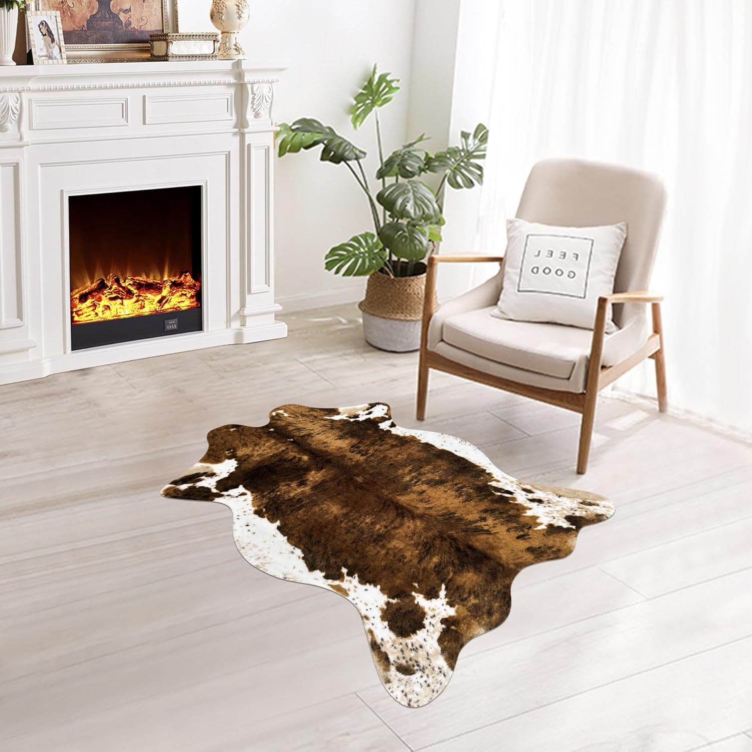 Small Faux Cowhide Rug Cow Carpet Mat Cow Print Area Rug 3.6′X2.46′ | Cow Hide R