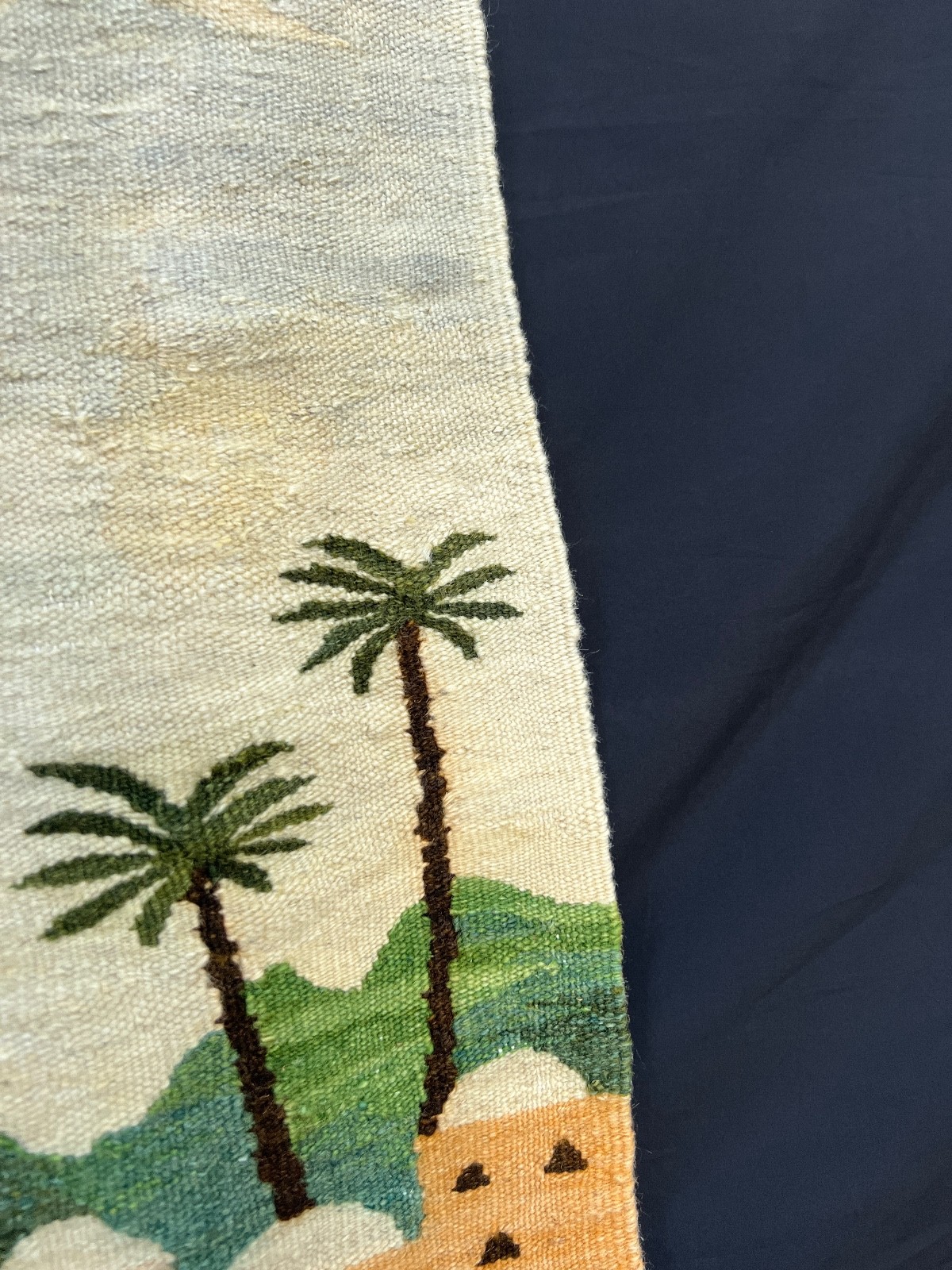 Vintage Tunisian Hand Woven Wool Rug Native Tribal Tapestry S108