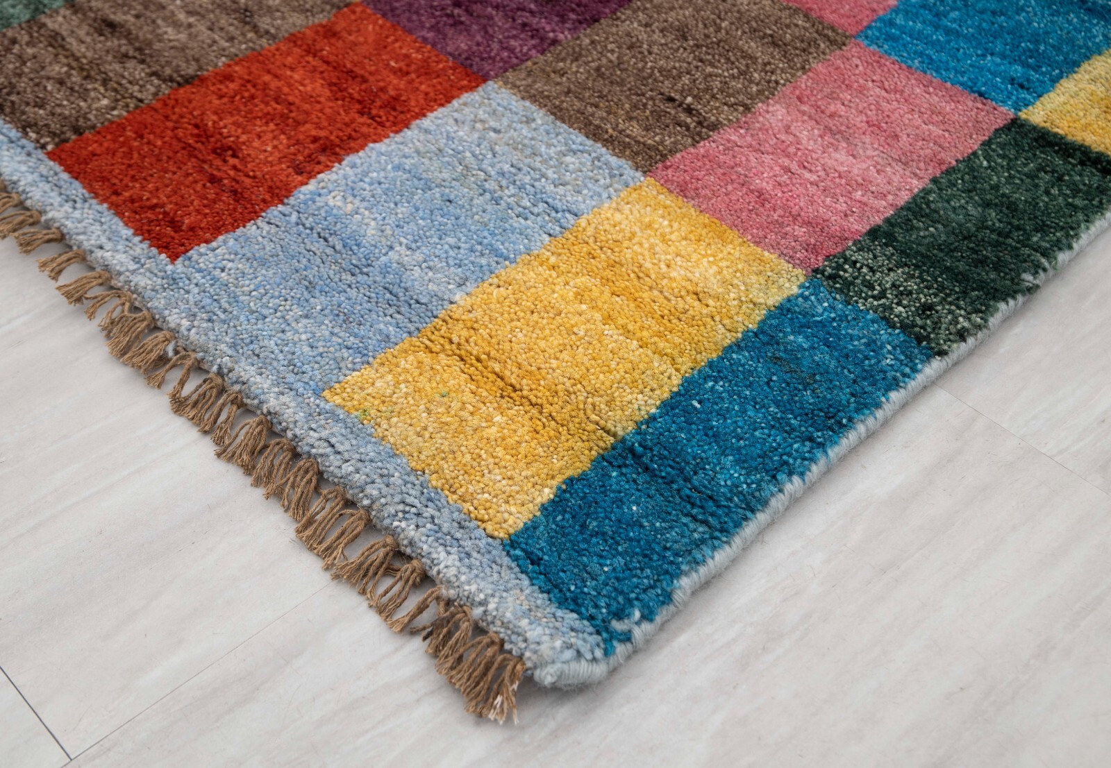 Colorful Geometric Look Soft Wool Hand Woven Bohemian Decor Inspired Boho Rug |