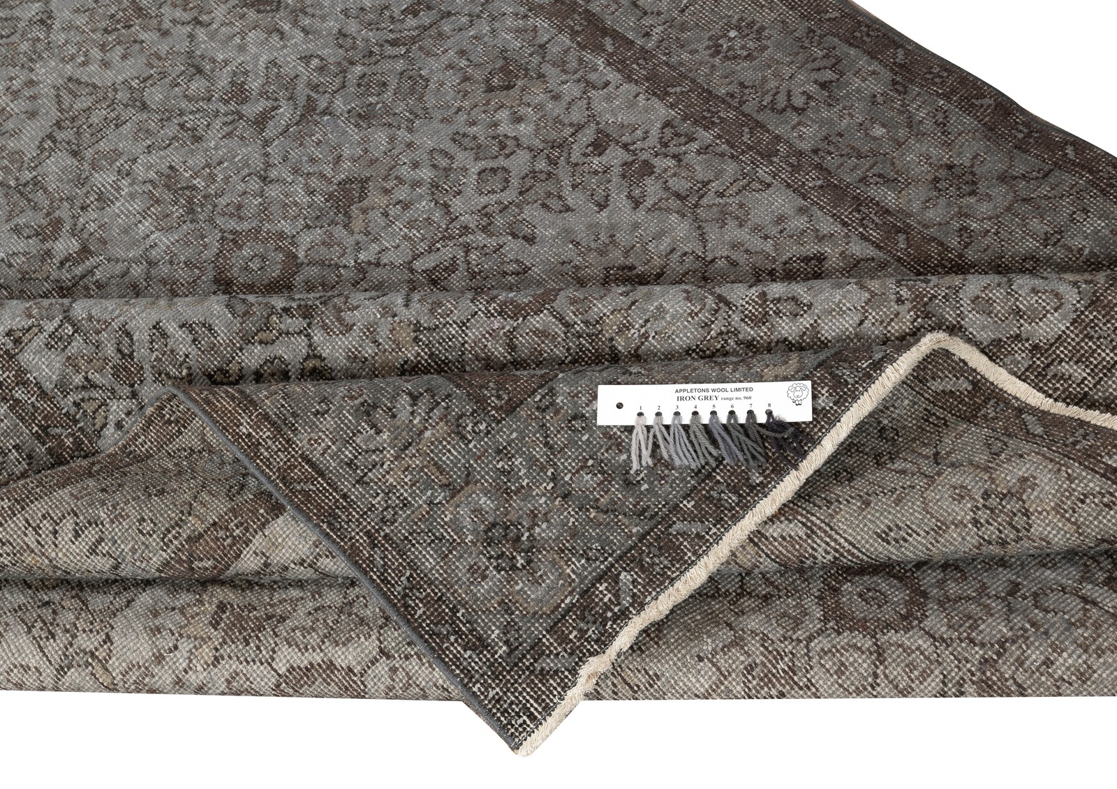 5.5×9.5 Ft Gray Handmade Turkish Rug. Vintage Carpet for Modern Interiors