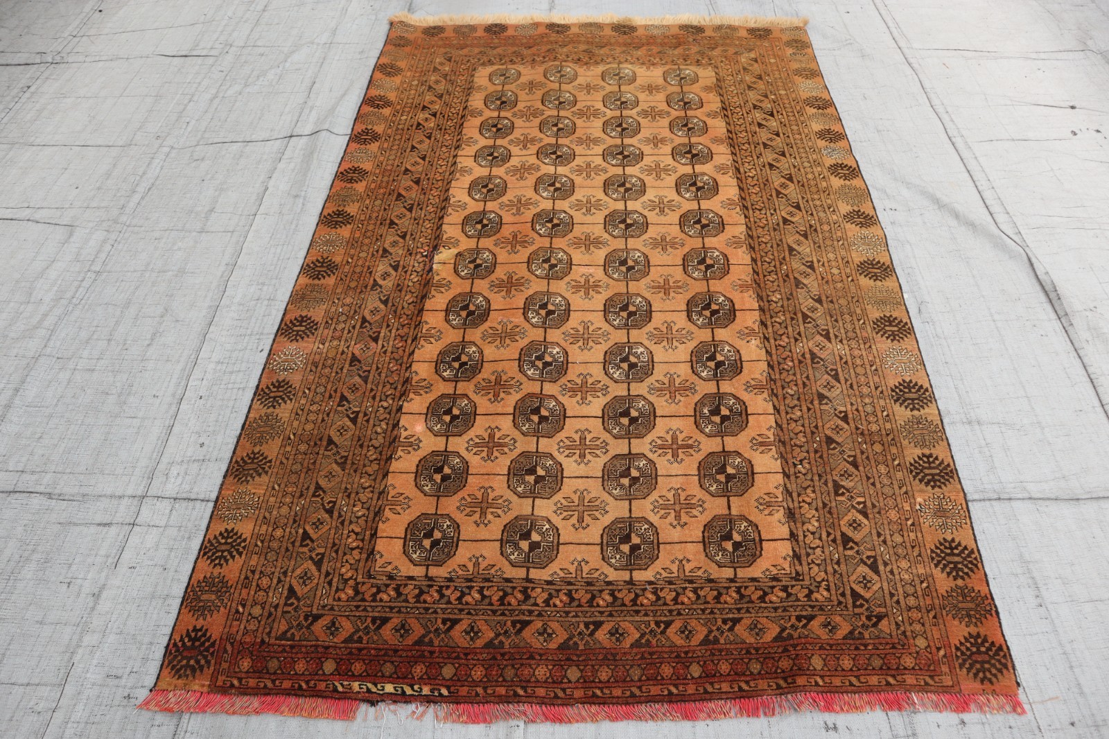 Antique Turkmen 4’8×7’4 ft Beige Afghan Hand Knotted Rug – Home and Living Rug