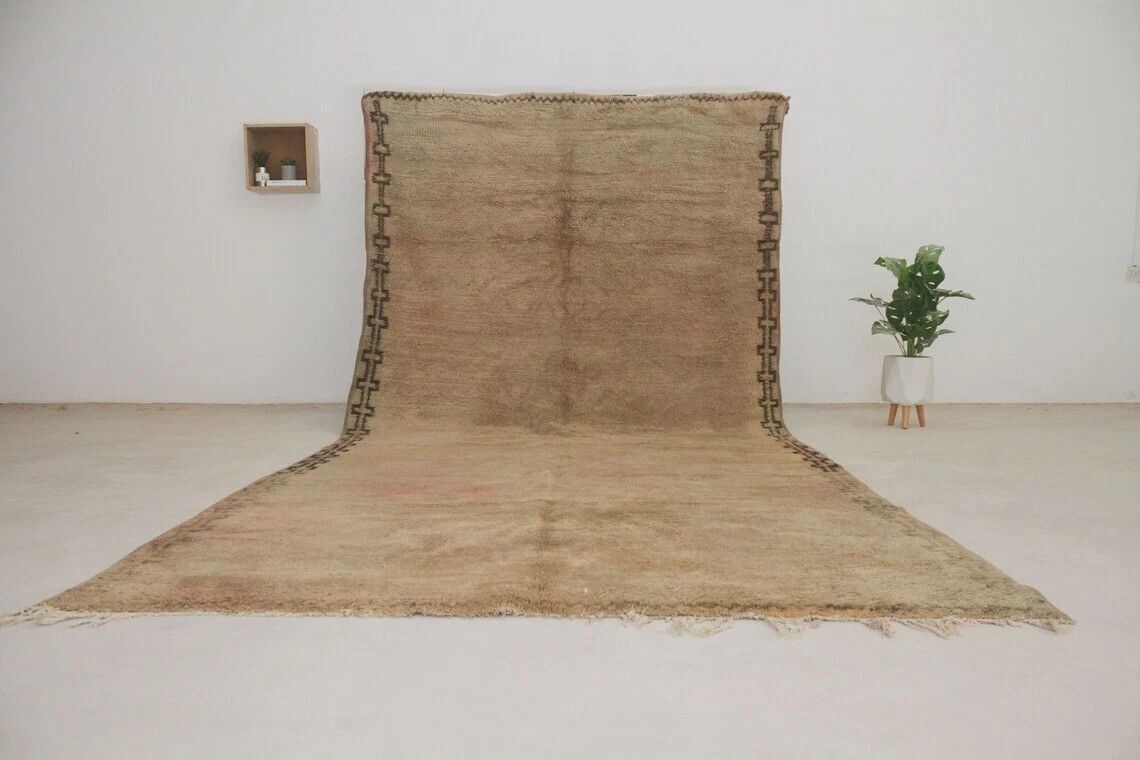 Hand Knotted Moroccan Berber Wool Rug Authentic Beni ourain rug – Moroccan rug