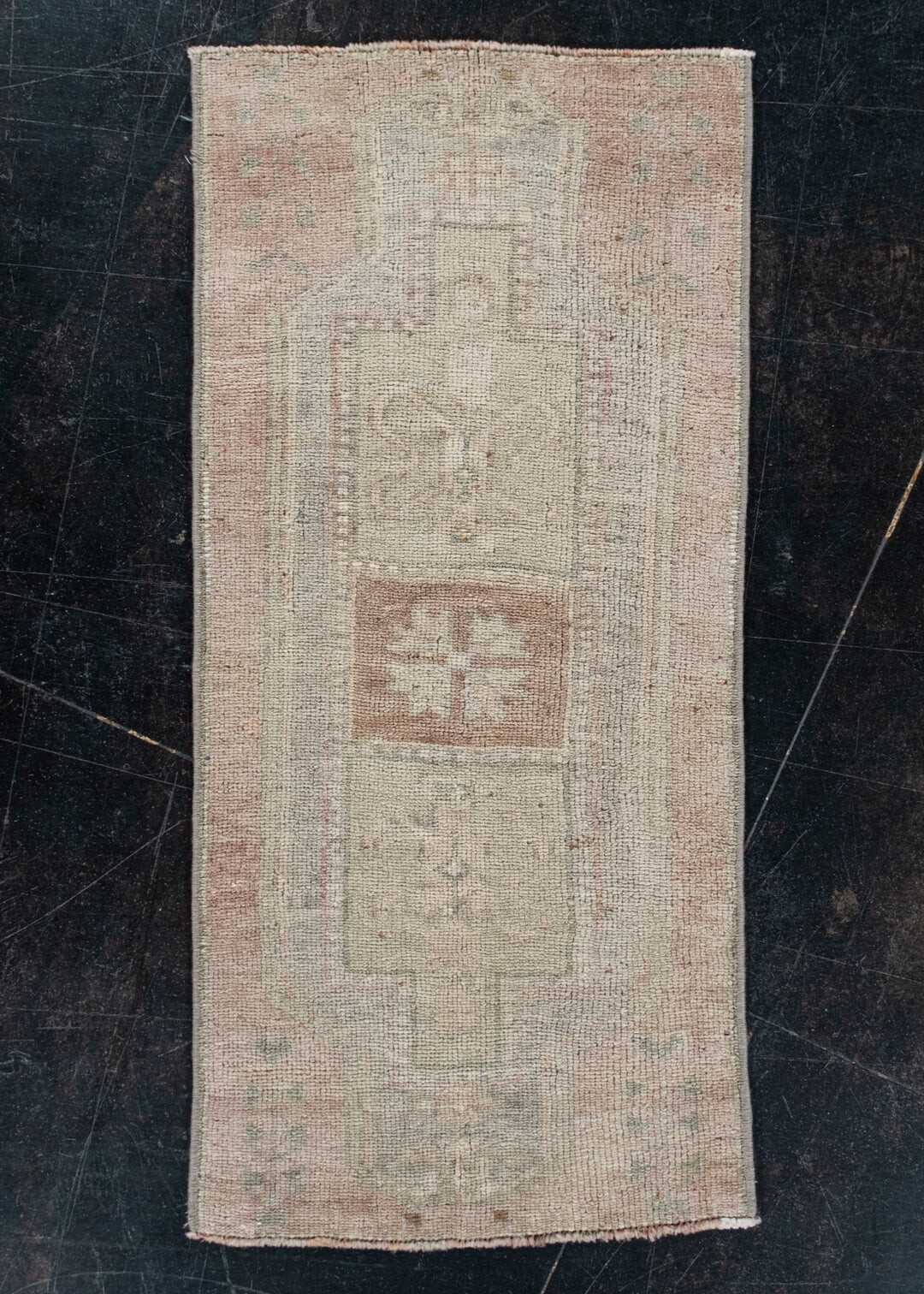 Oriental Hand Knotted Vintage Turkish Mini Rug 1’4″ x 2’11” #10608