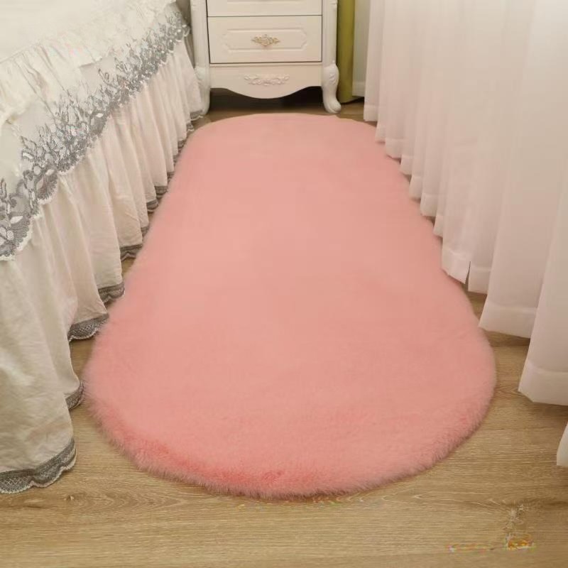 Faux Rabbit Fur Rug for Bedside Sofa Kids Room Desk Bathroom