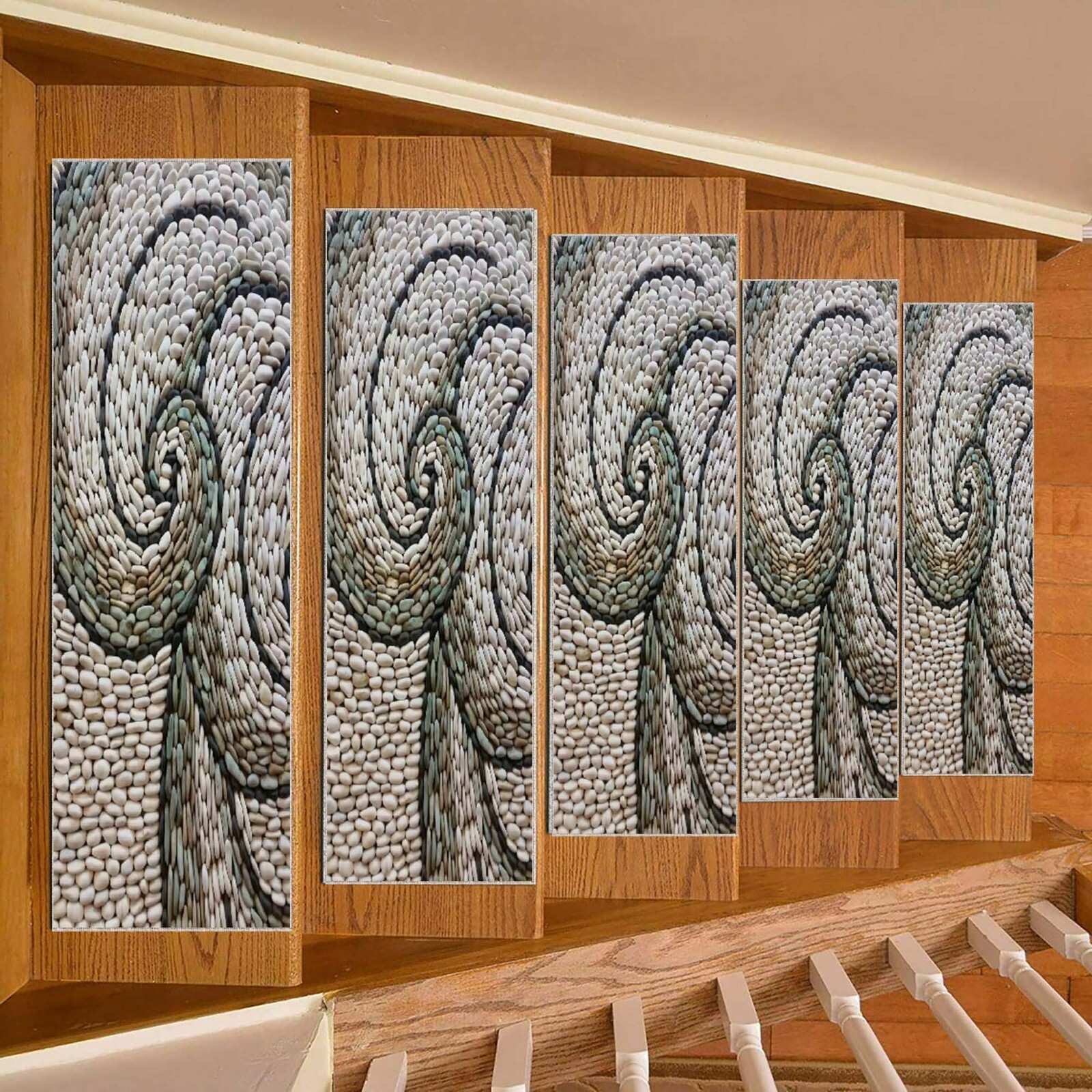 Stone Pattern Stair Rug, Stair Tread Rug, Stair Rug, Stair Treads Carpet,NonSlip