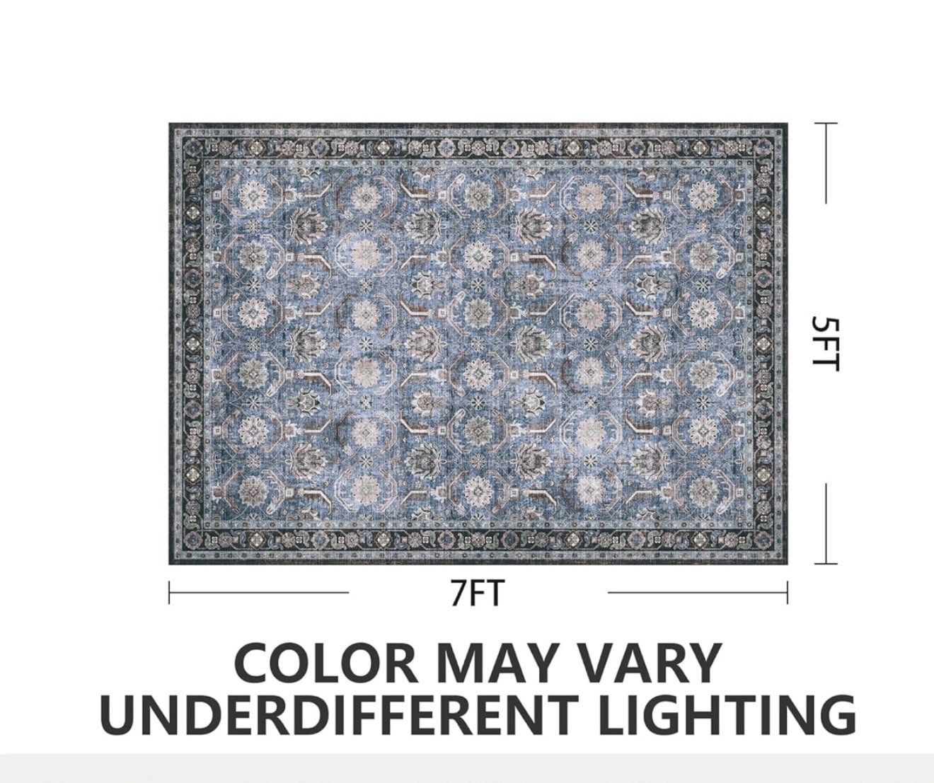 Woodbruy Luxurious Comfort Home Decor Area Rug 5 X 7 Non Slip! New In Plastic