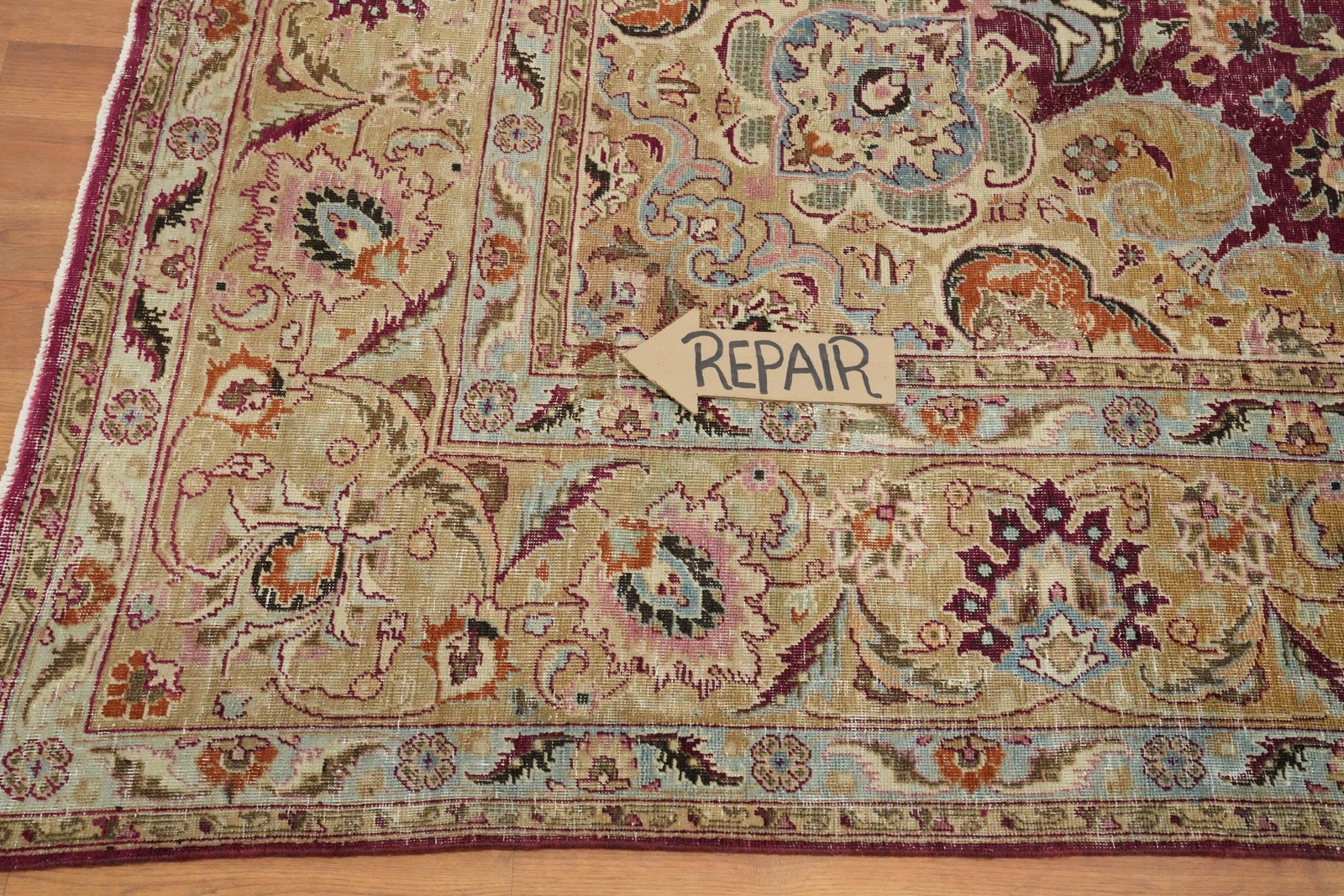 Antique Vegetable Dye Traditional Living Room Area Rug 10×13 ft Hand-knotted
