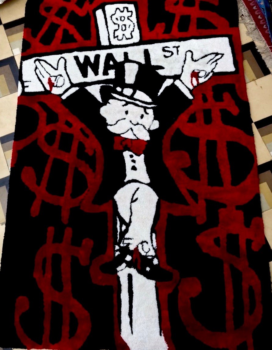 Handmade Tufted Rug – Monopoly Character Design for Home Decor and Gifting New