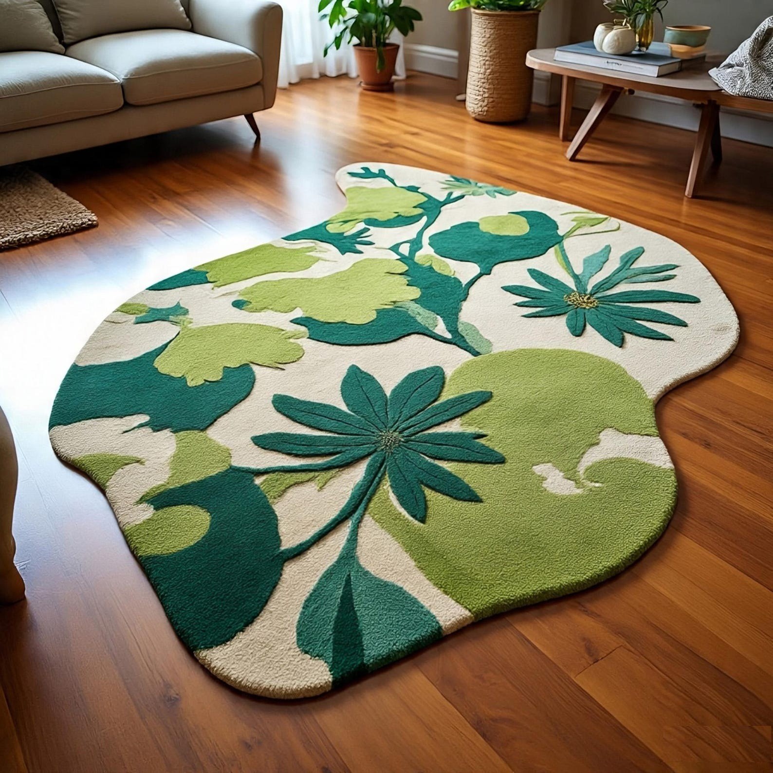 Designer Rug | Irregular Rug | Wool area Rugs | Living Room Rug | Tufted A15