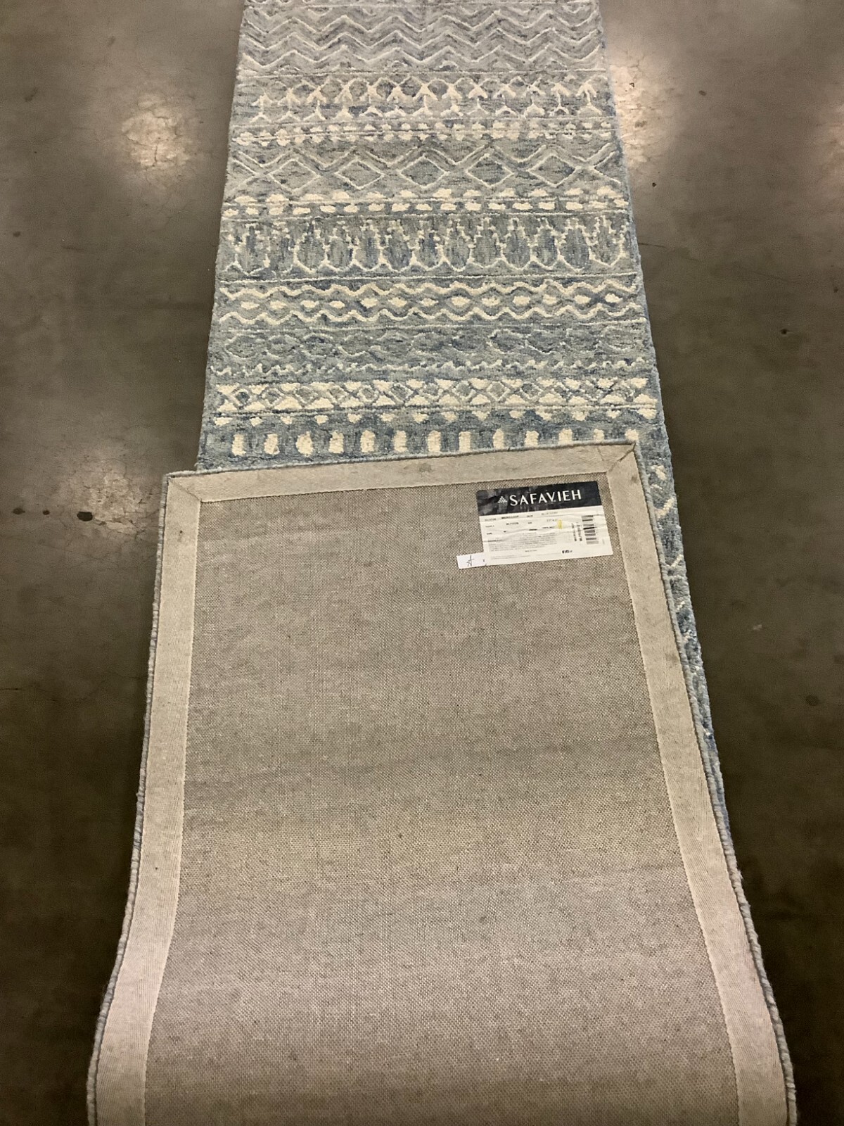 BLUE / IVORY 2′-3″ X 11′ Back Stain Rug, Reduced Price 1172673837 MLP502M-211