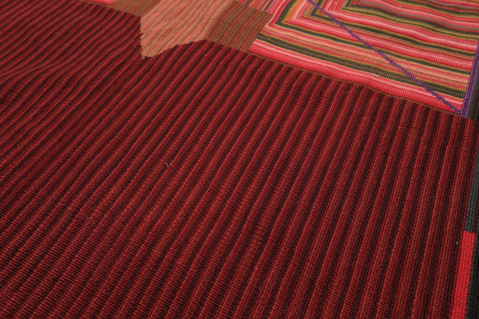 6×9 Asmara Hand Woven Flatweave Wool Burgundy Needlepoint Botanical Rug