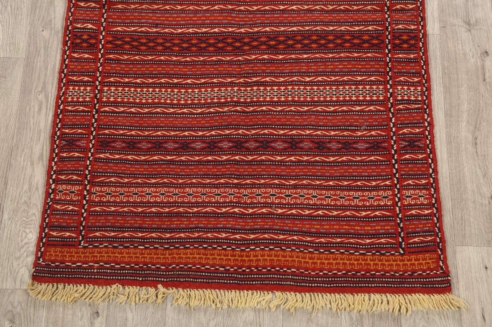 Traditional Tribal Striped Hand-woven Sumak Kilim Area Rug Oriental Carpet 3×5