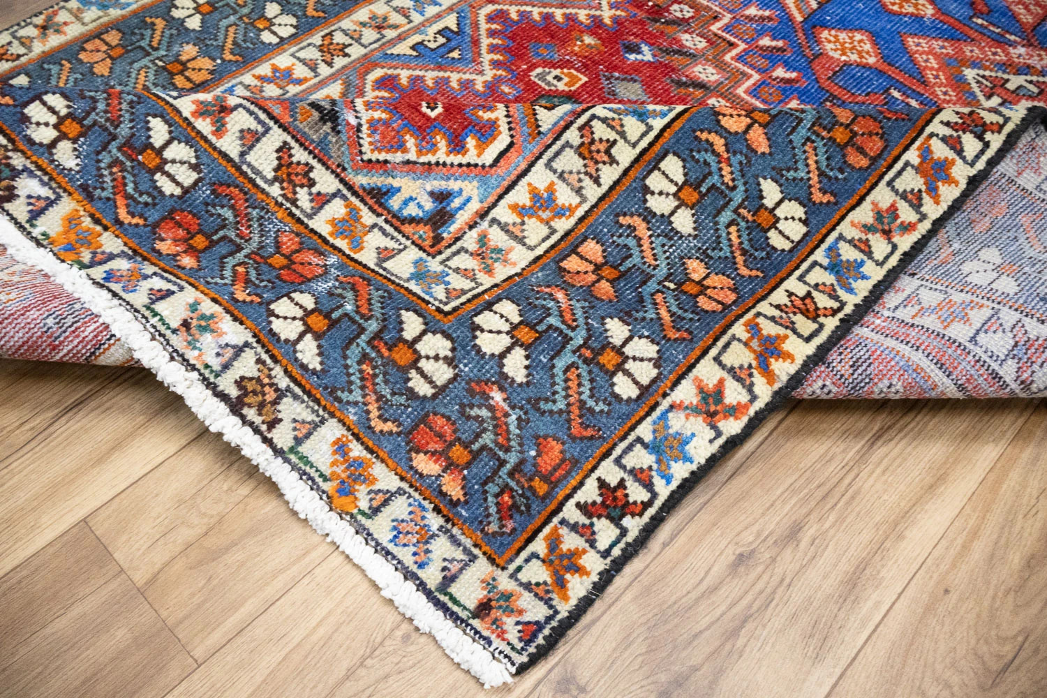 Semi-Antique Distressed Geometric Tribal Oriental Rug Entryway Carpet 5×10 Ft
