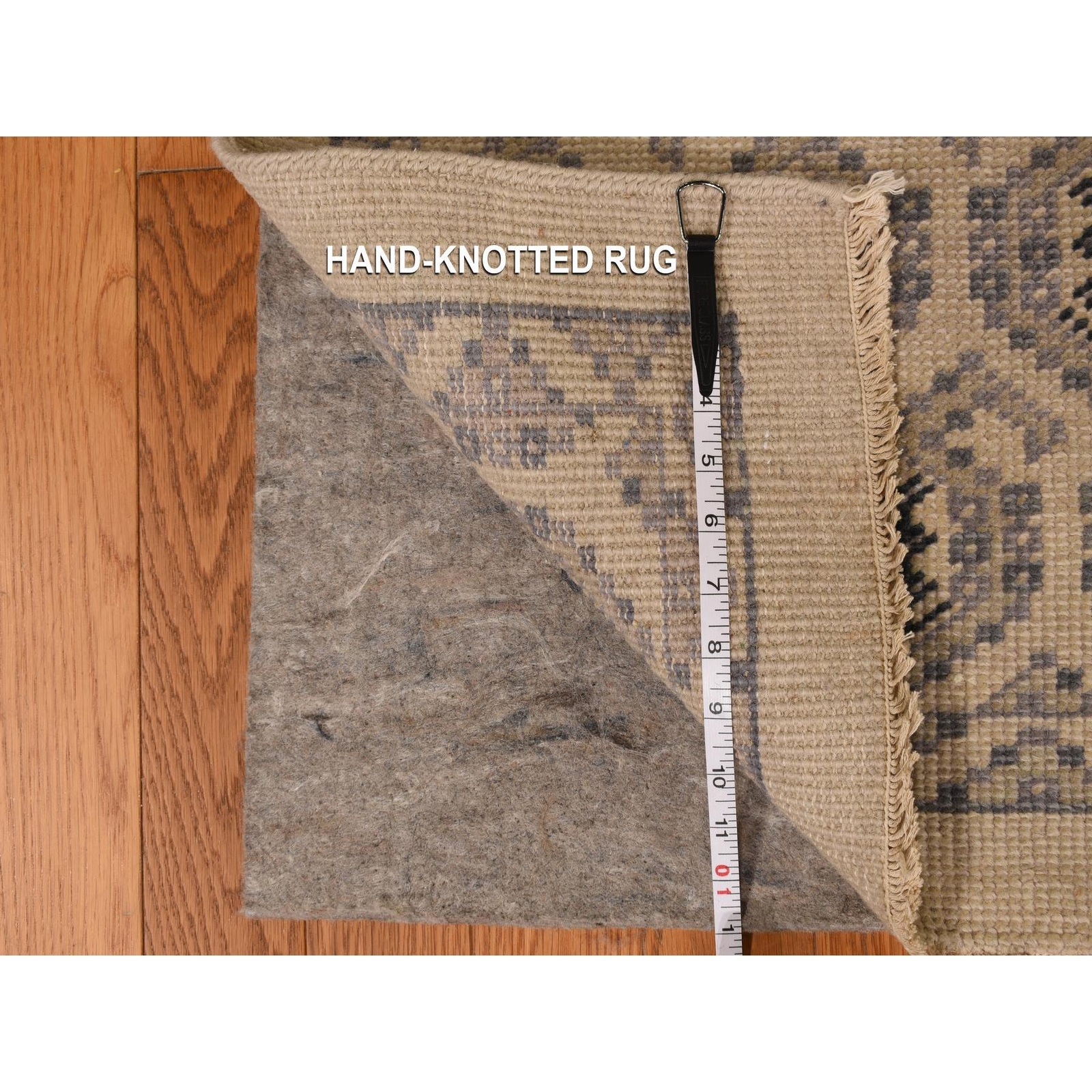 11’8″ x 14’9″ White Turkish Knot Design Wool Hand Knotted Oversized Rug R78264