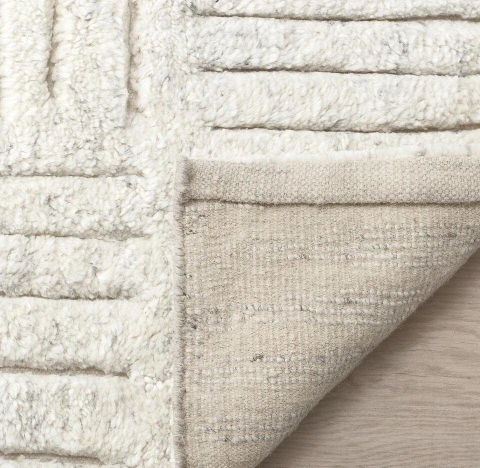 Rug 5×8|6×9| European natural wool, for softness knotted by hand Living room